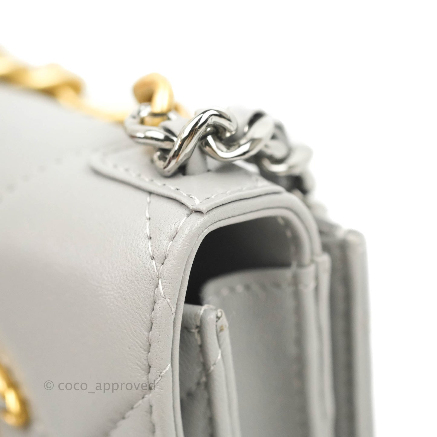 Chanel 19 Phone Holder Grey Mixed Hardware