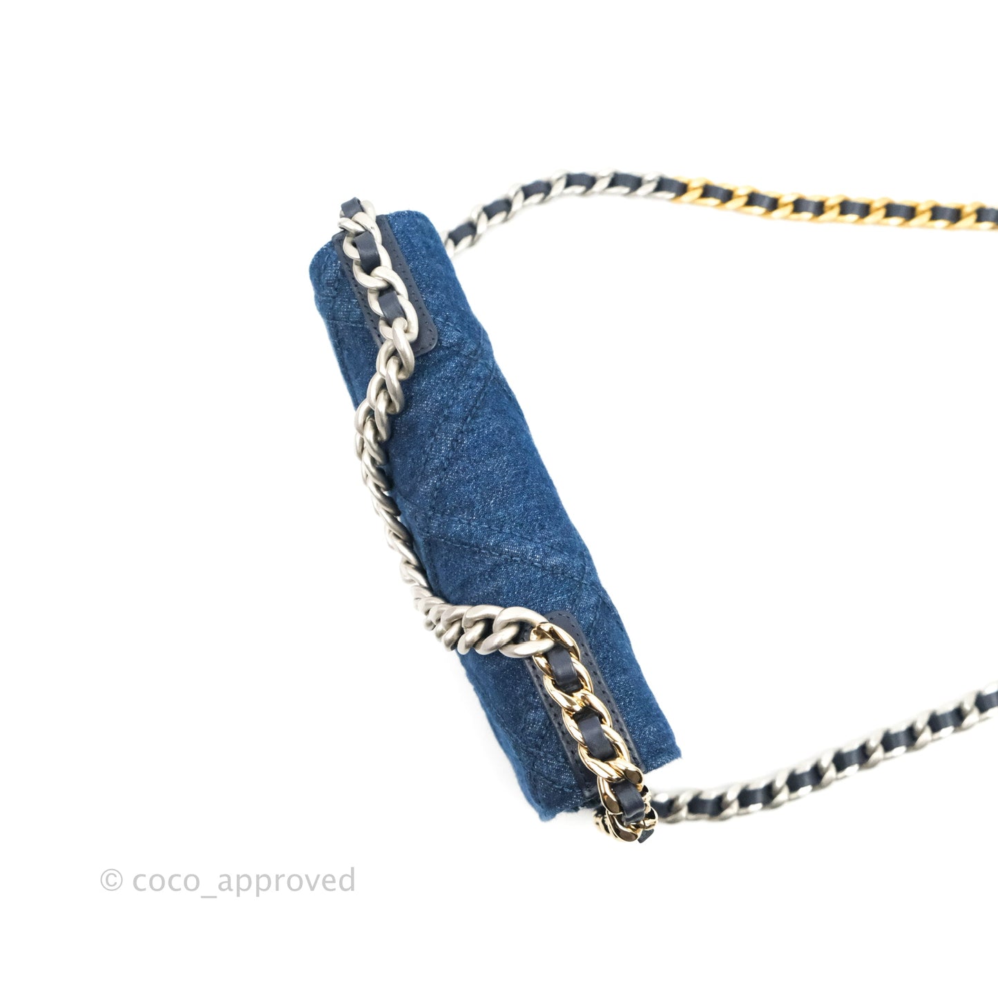 Chanel 19 Wallet on Chain WOC Blue Denim Mixed Hardware