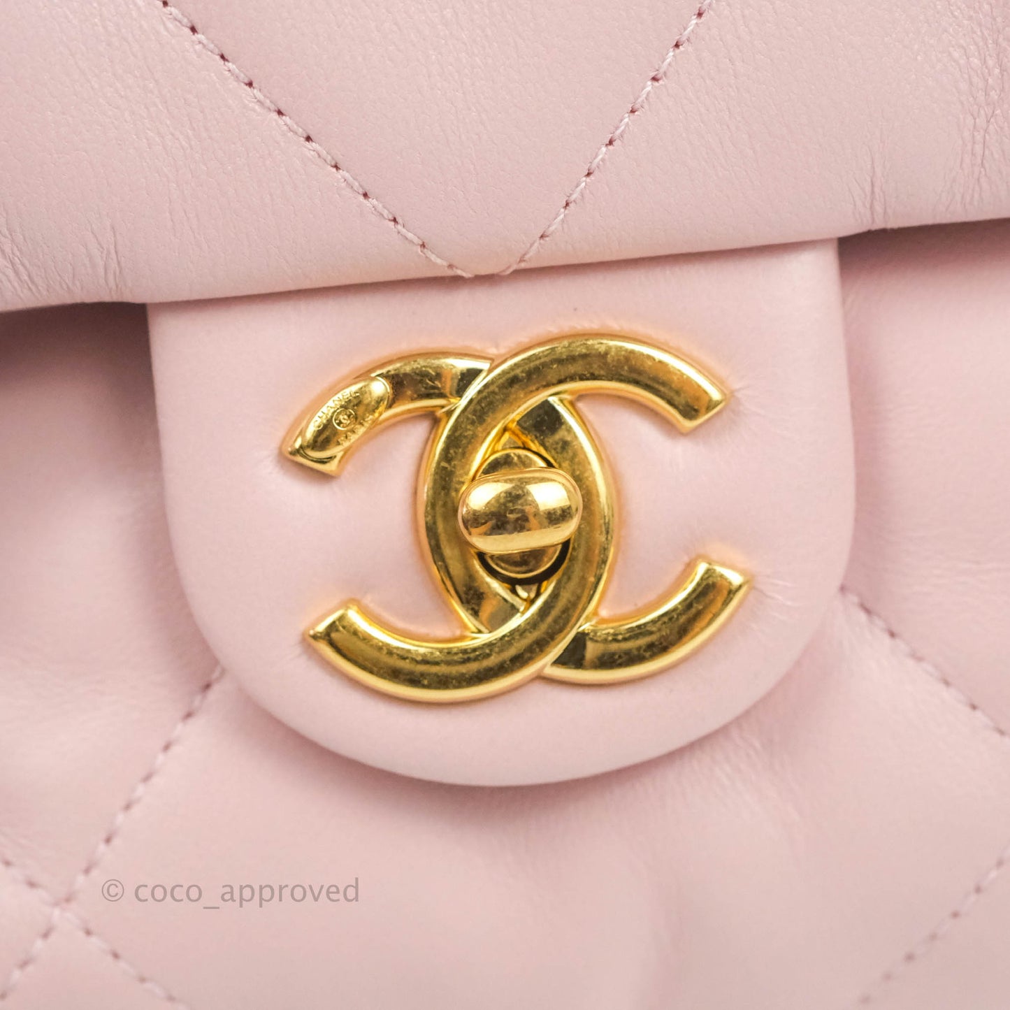 Chanel Small Flap Bag Light Pink Lambskin Aged Gold Hardware 22-23FW