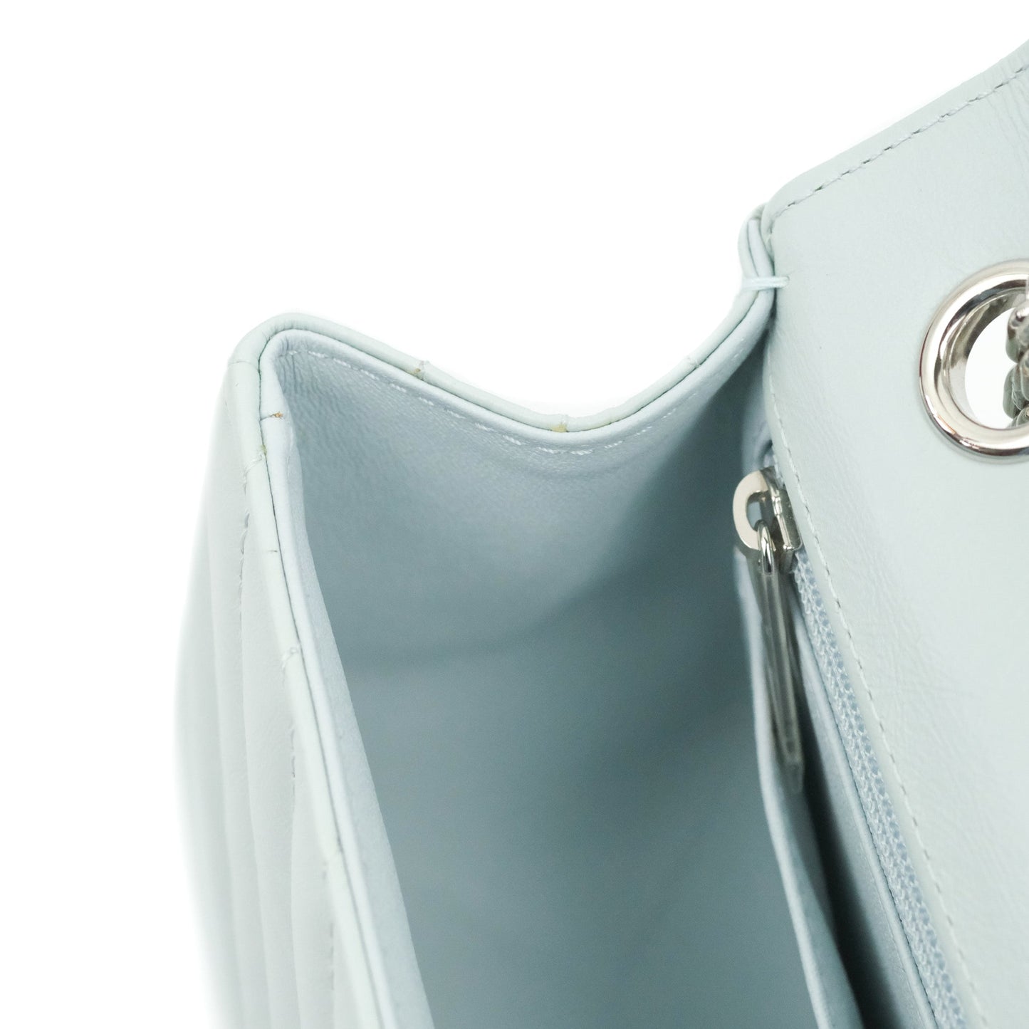 Chanel Mini Reissue 224 Blue Aged Calfskin Silver Hardware