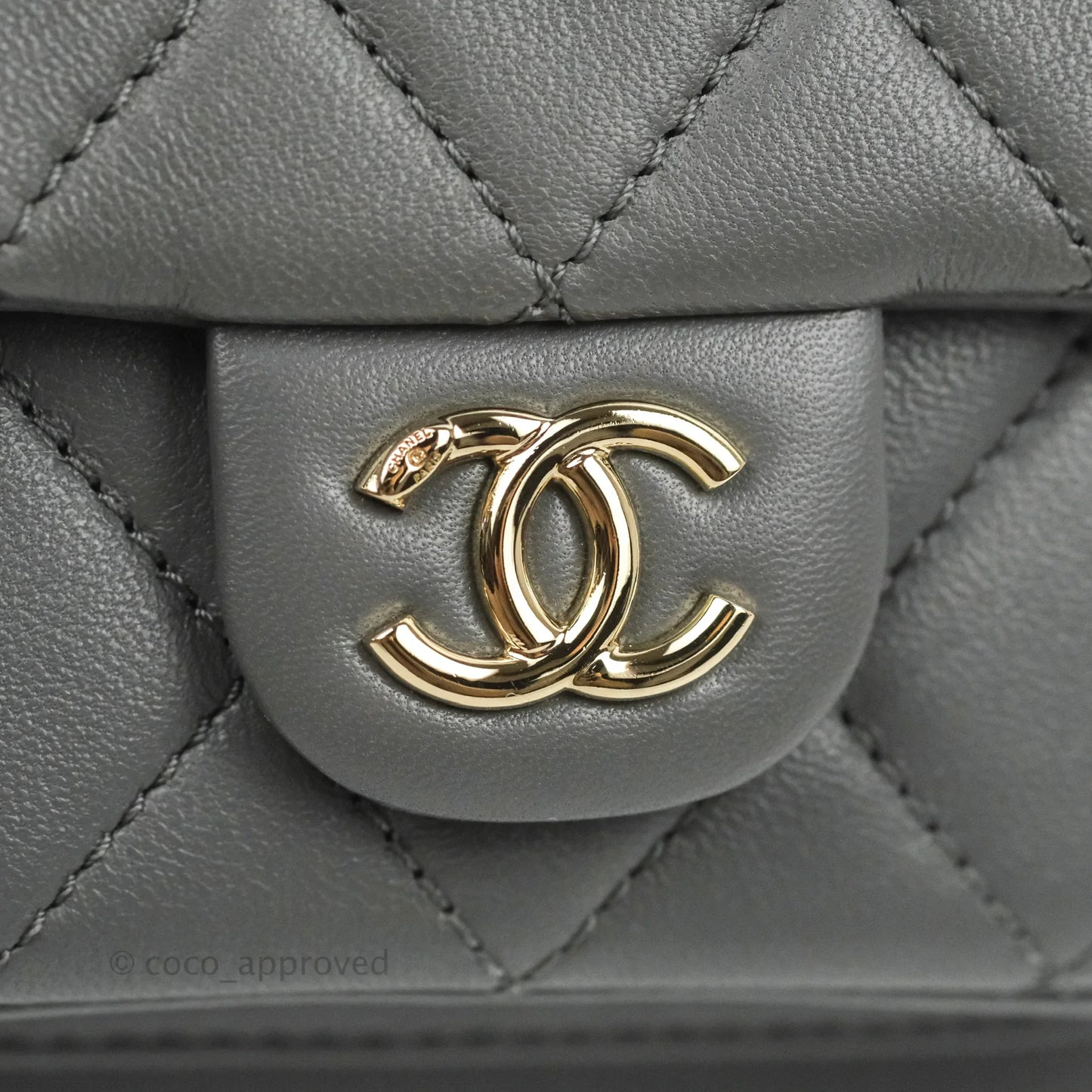 Chanel Quilted Small Duma Drawstring Backpack Grey Lambskin