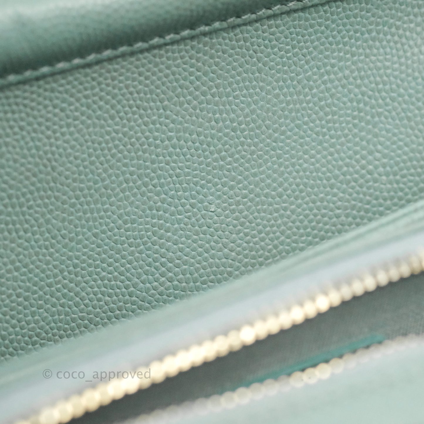 Chanel Quilted Like The Wallet Flap Blue-Greyish Caviar Gold Hardware