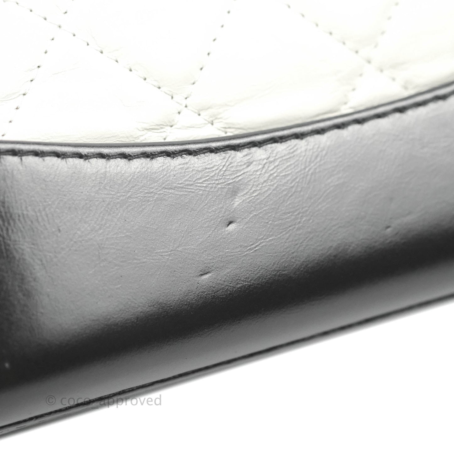 Chanel Small Gabrielle Backpack White Black Aged Calfskin