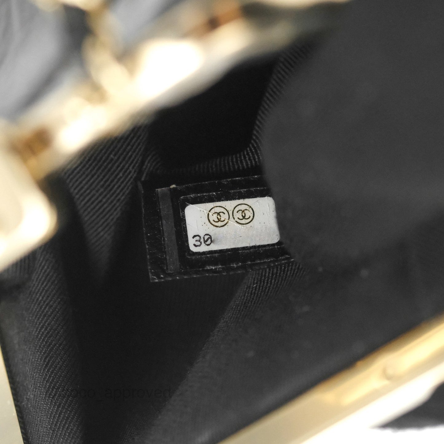 Chanel Kisslock Glasses Case Black Aged Lambskin Gold Hardware 21C