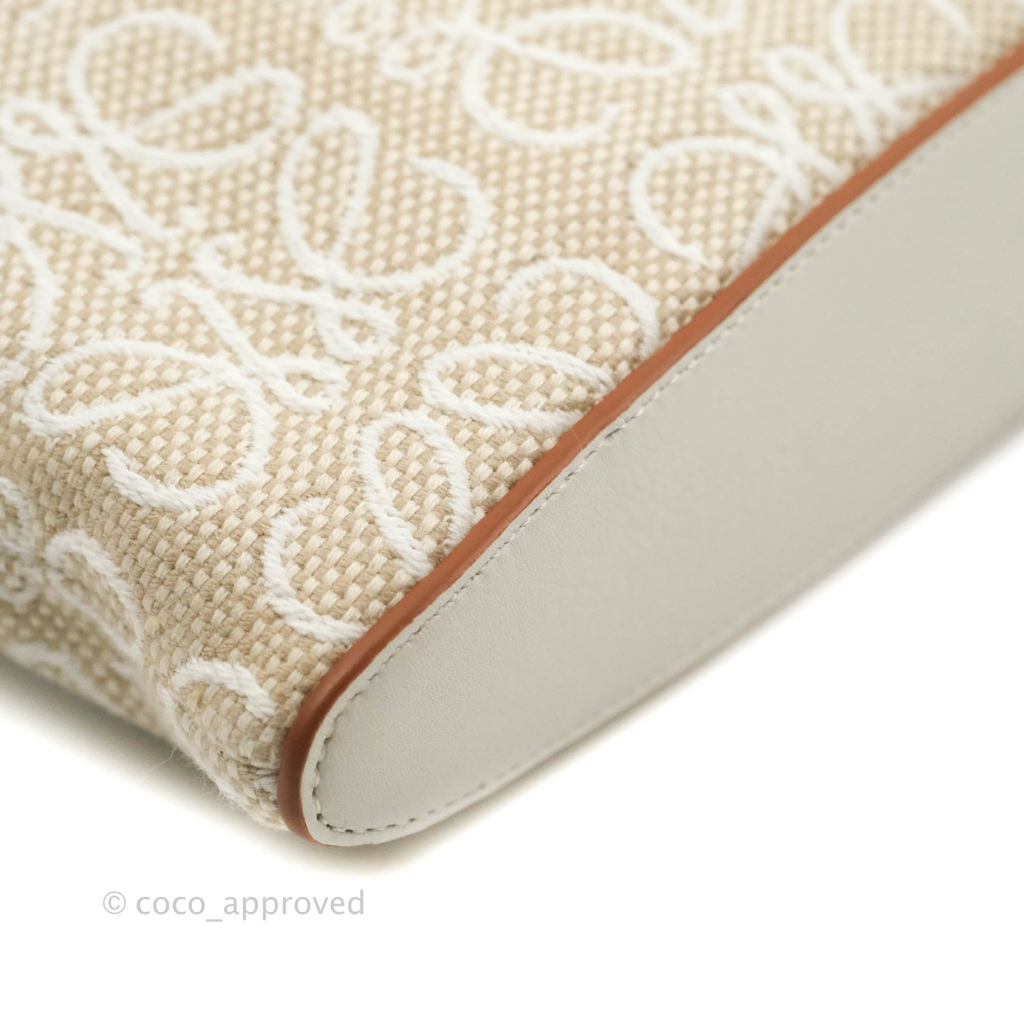 Loewe Paula's Ibiza Anagram Canvas Pouch Ivory White