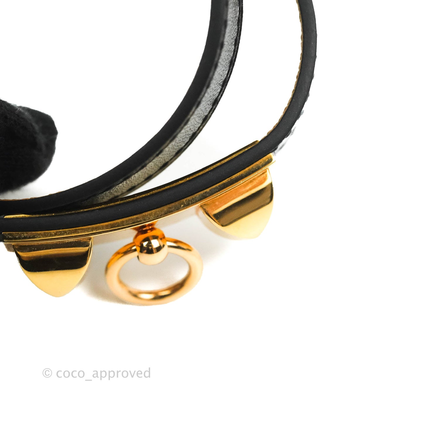 Hermès Rivale Double Tour Bracelet Black Box Leather Rose Gold Hardware