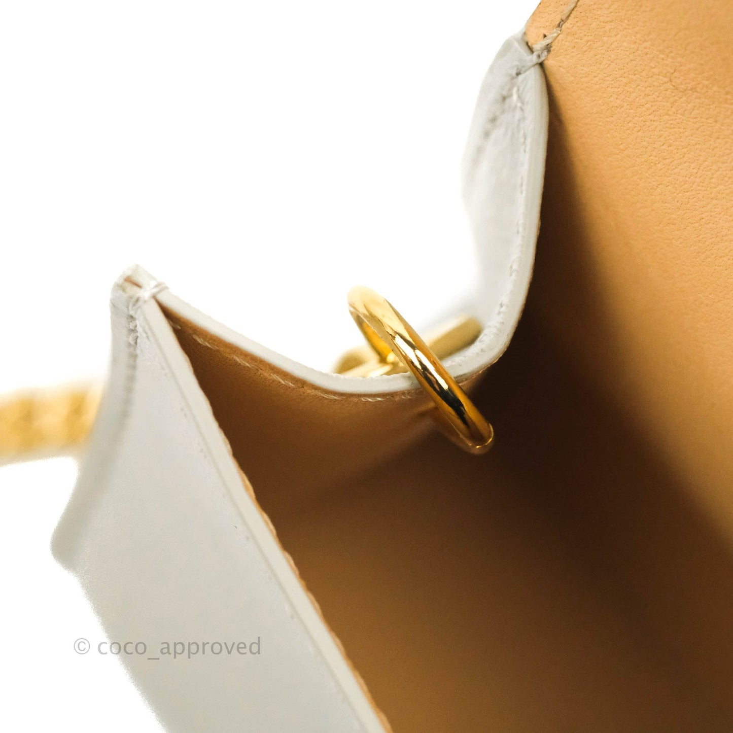 Delvaux Mini Brillant Bag Charm Light Grey Calfskin