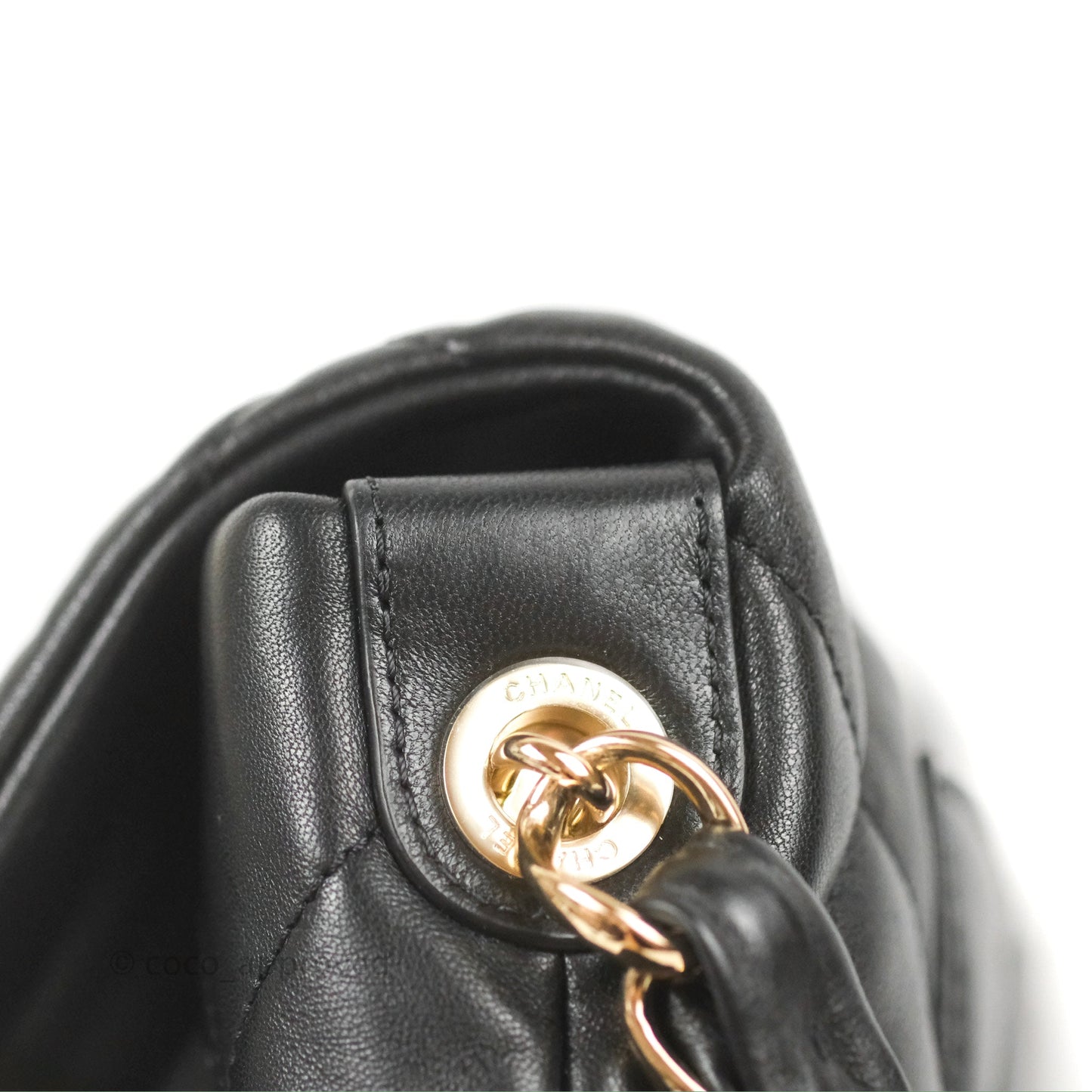 Chanel Small Logo Chain Flap Black Lambskin Gold Hardware