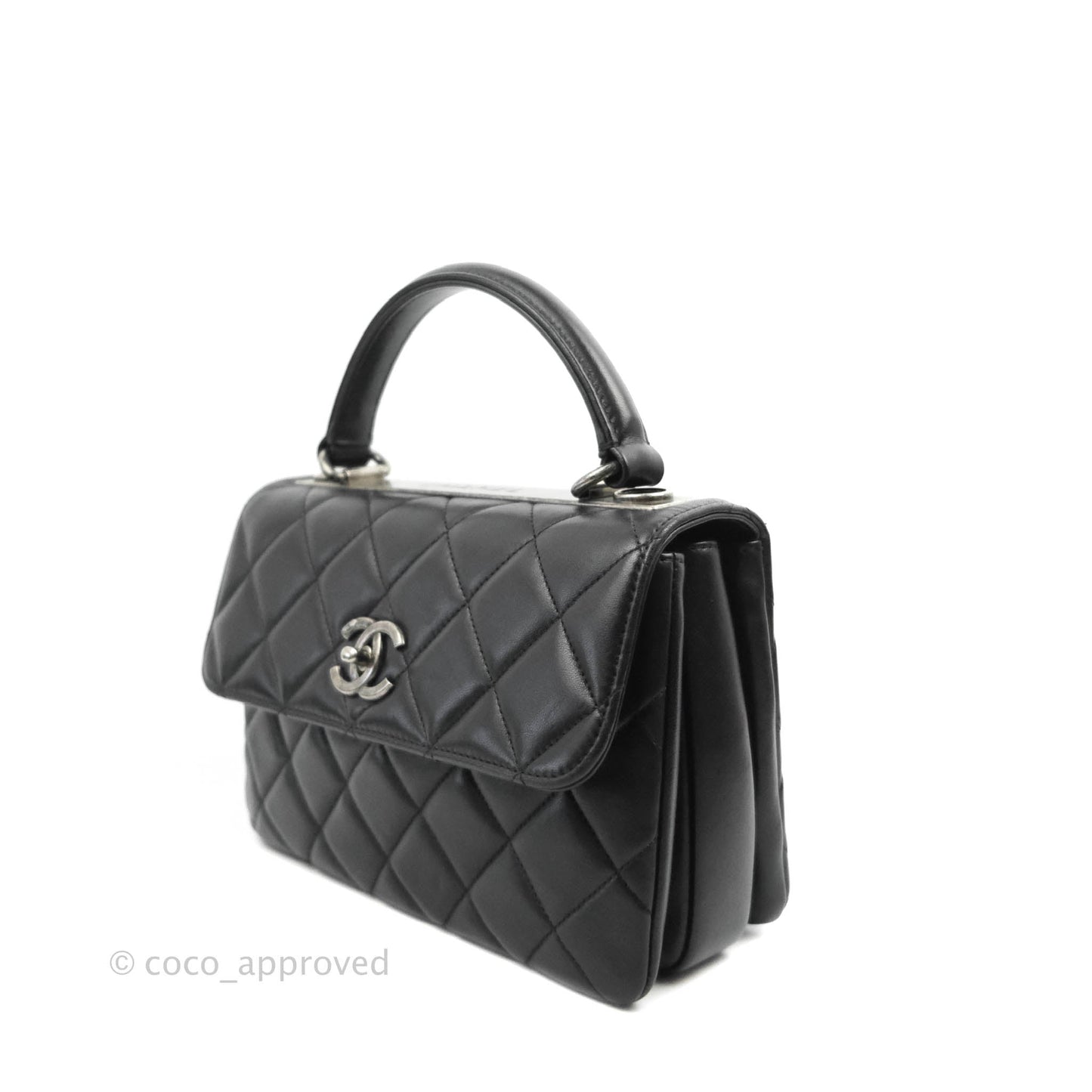 Chanel Small Trendy CC Black Lambskin Ruthenium Hardware