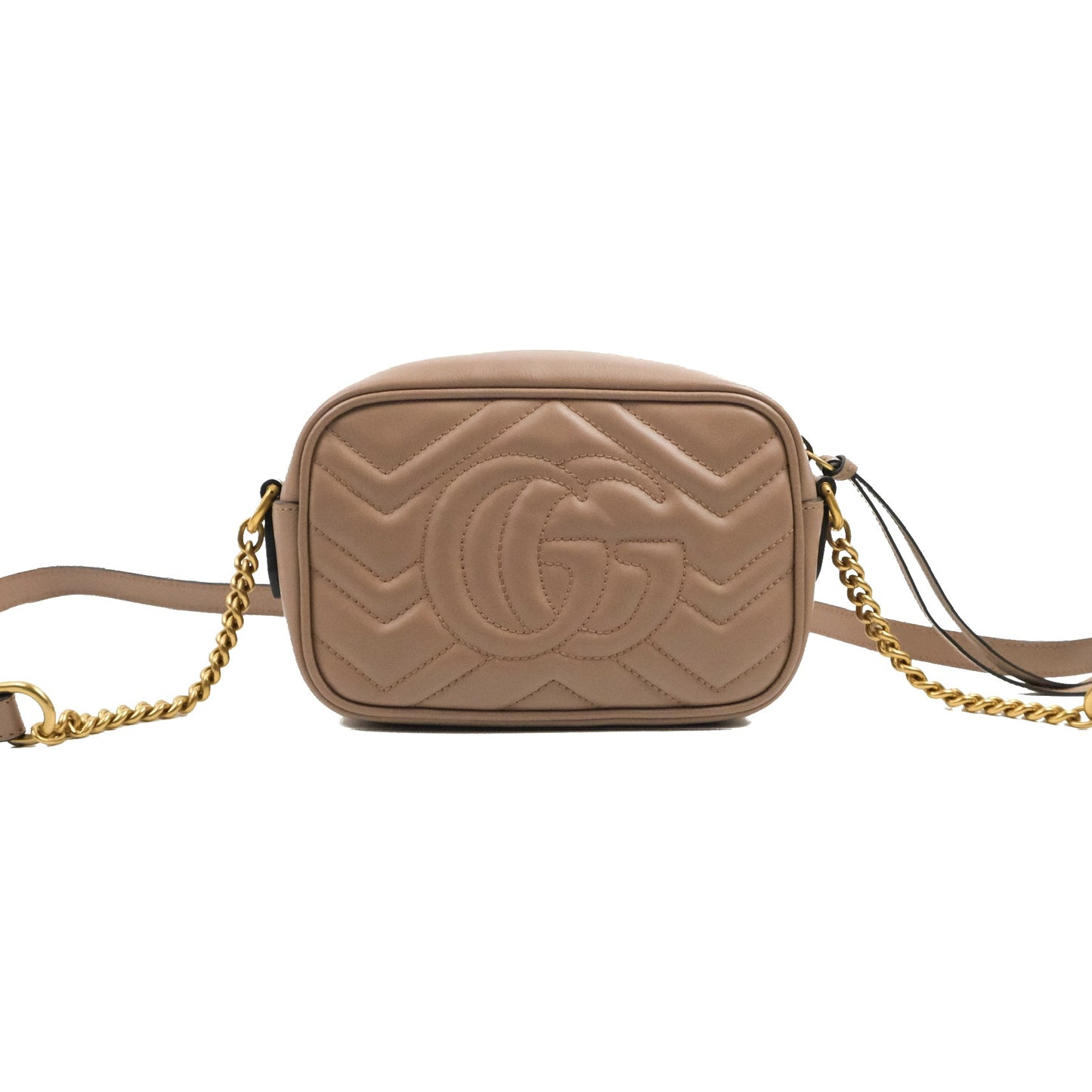 Gucci Mini Matelasse GG Marmont Camera Bag Dusty Pink Calfskin Gold Hardware