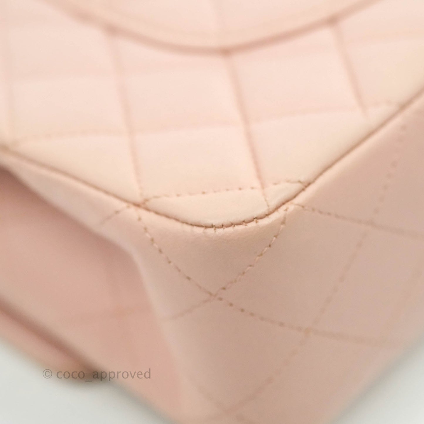 Chanel Classic M/L Medium Flap Quilted Light Pink Lambskin Matte Gold Hardware