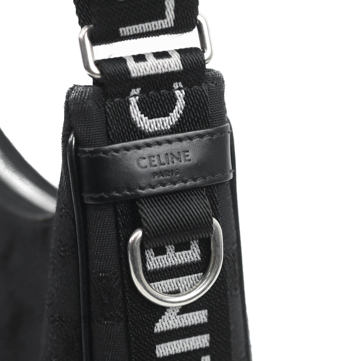 Celine Medium Ava Bag with Celine Strap Black Triomphe Jacquard Calfskin