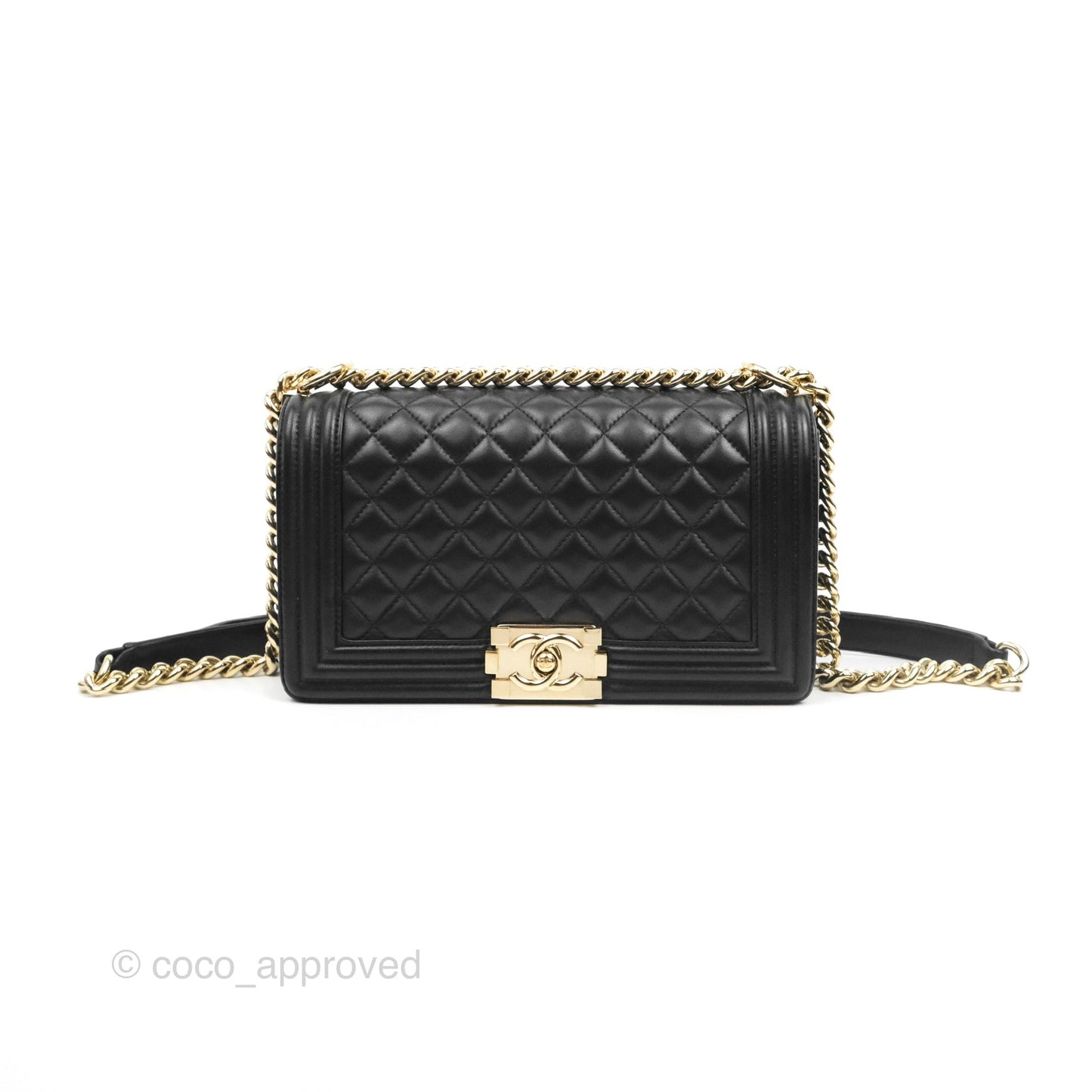 Chanel Quilted Medium Boy Black Gold Hardware