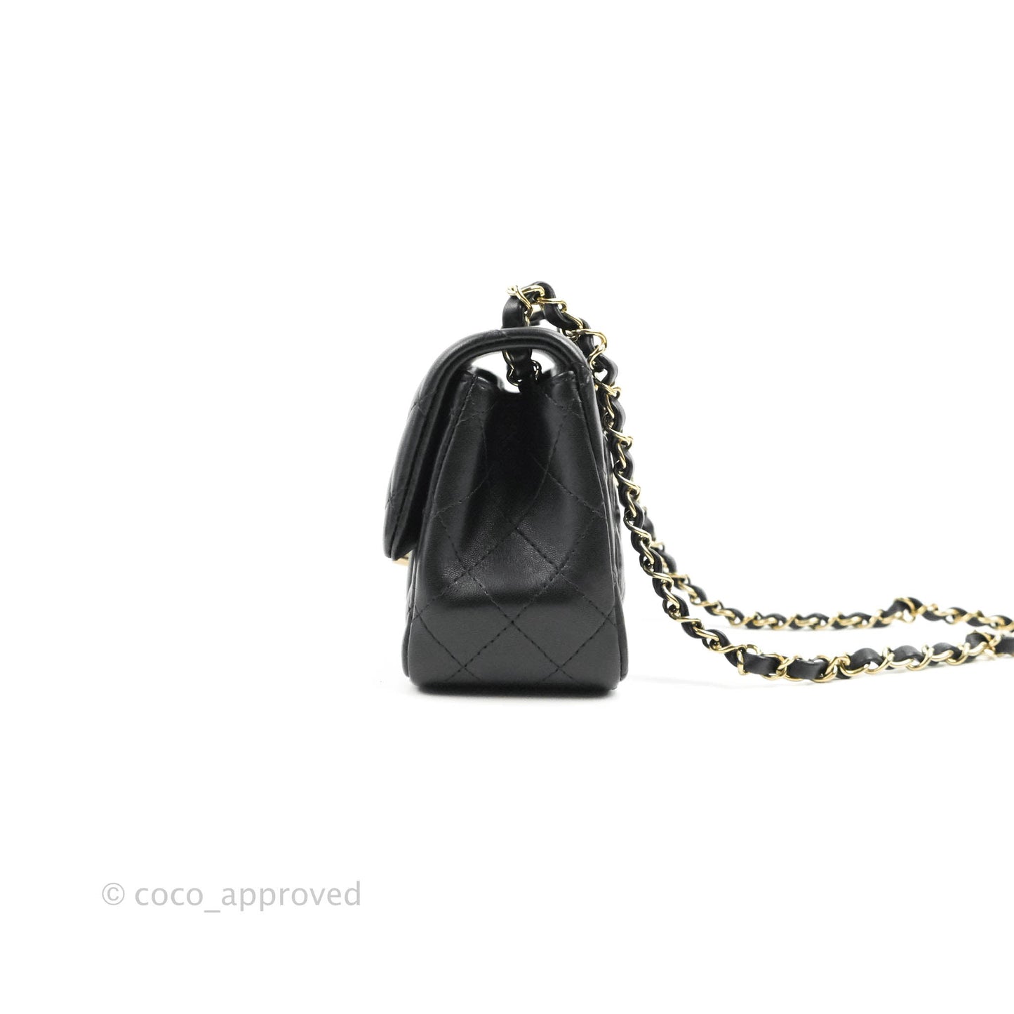 Chanel Mini Square Black Lambskin Gold Hardware
