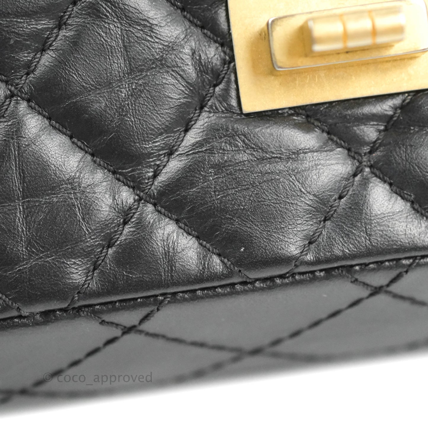 Chanel Reissue 225 Quilted Flap Black Aged Calfskin Aged Gold Hardware