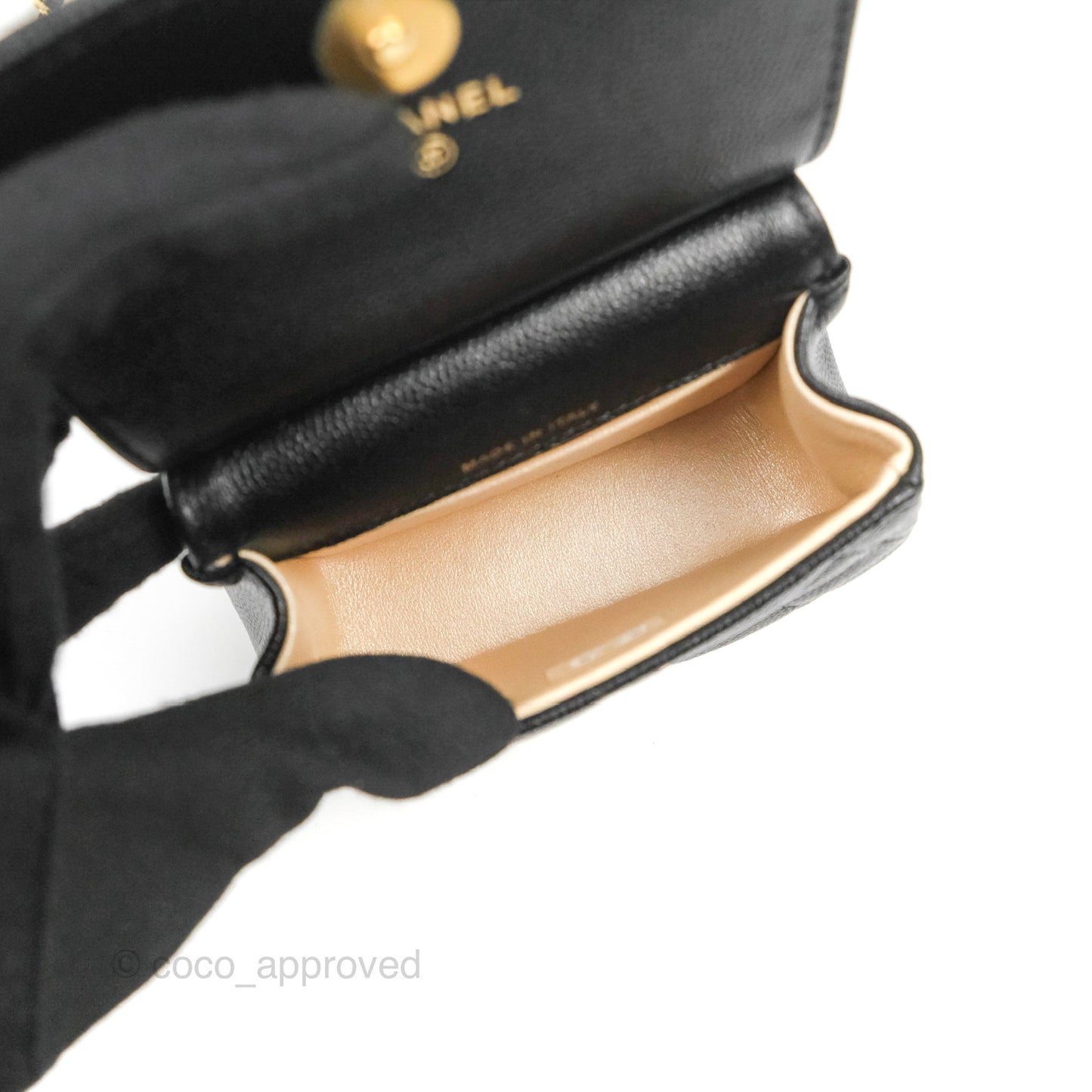 Chanel Quilted Clutch With Chain Black Caviar Gold Hardware