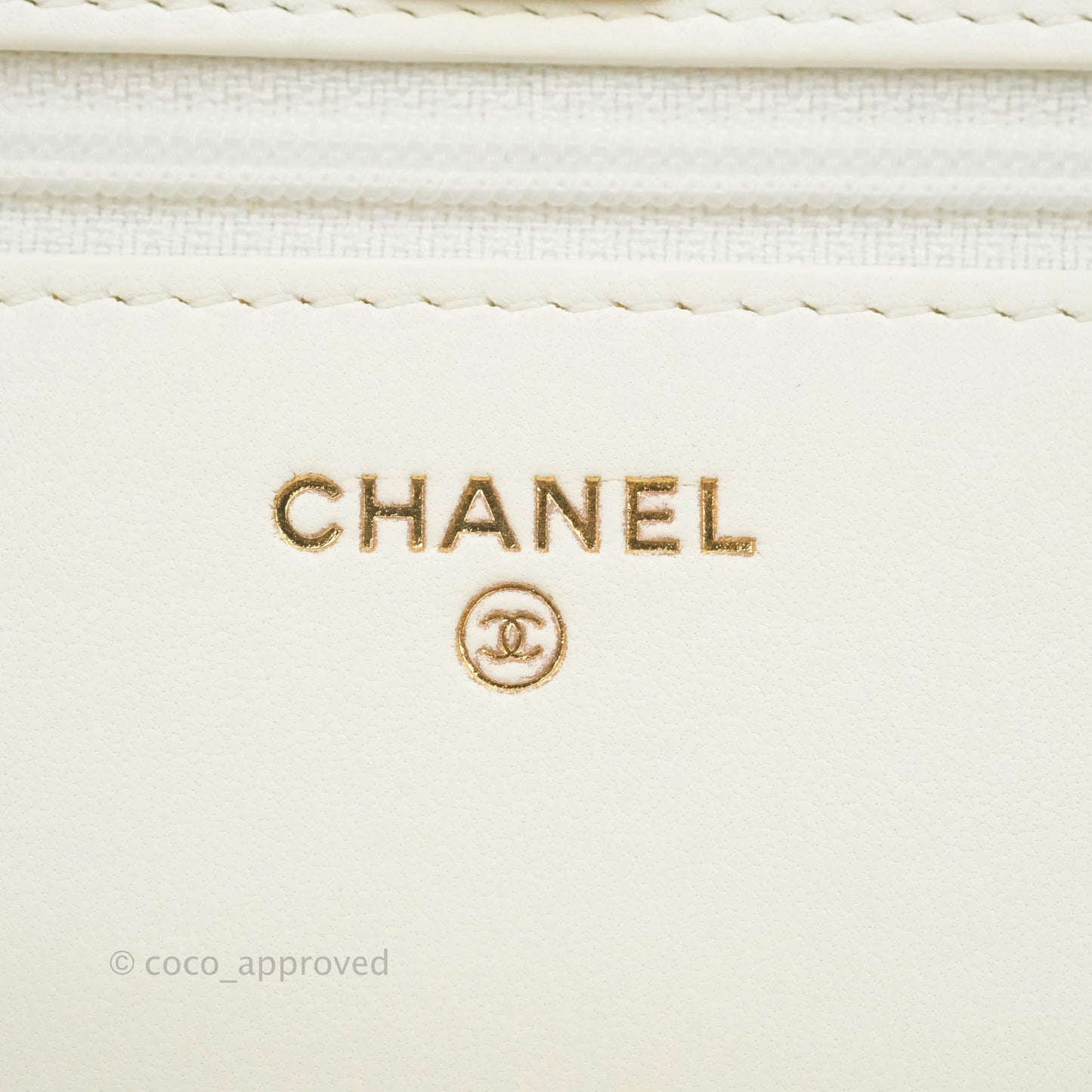 Chanel Quilted Pearl Crush Wallet on Chain WOC White Lambskin Aged Gold Hardware