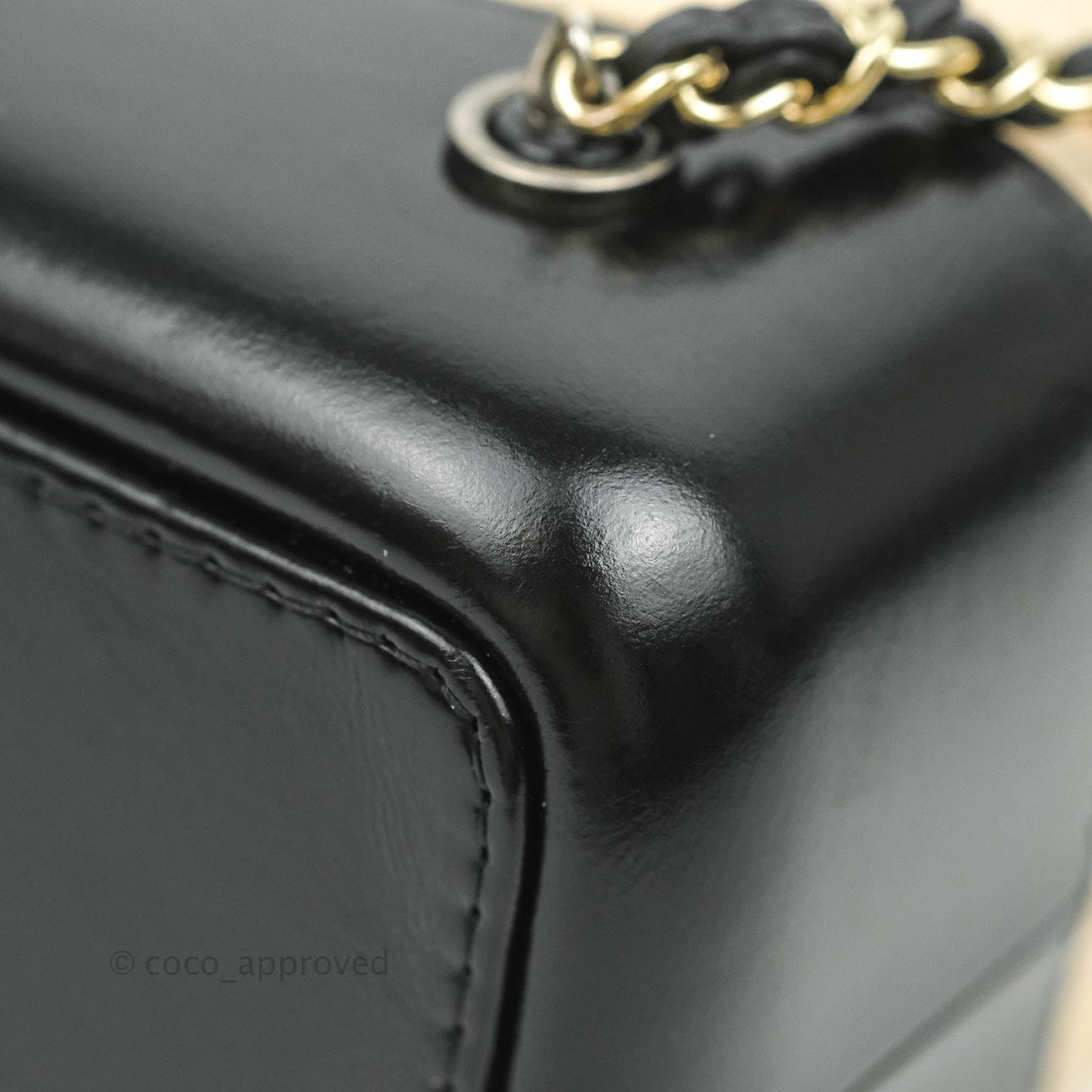 Chanel Small Gabrielle Backpack Beige Black Aged Calfskin