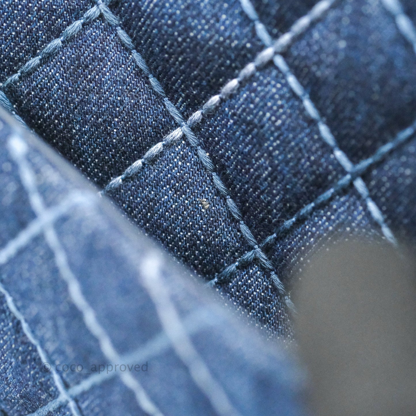 Chanel Quilted Medium Coco Handle Shopping Tote Denim Silver Hardware