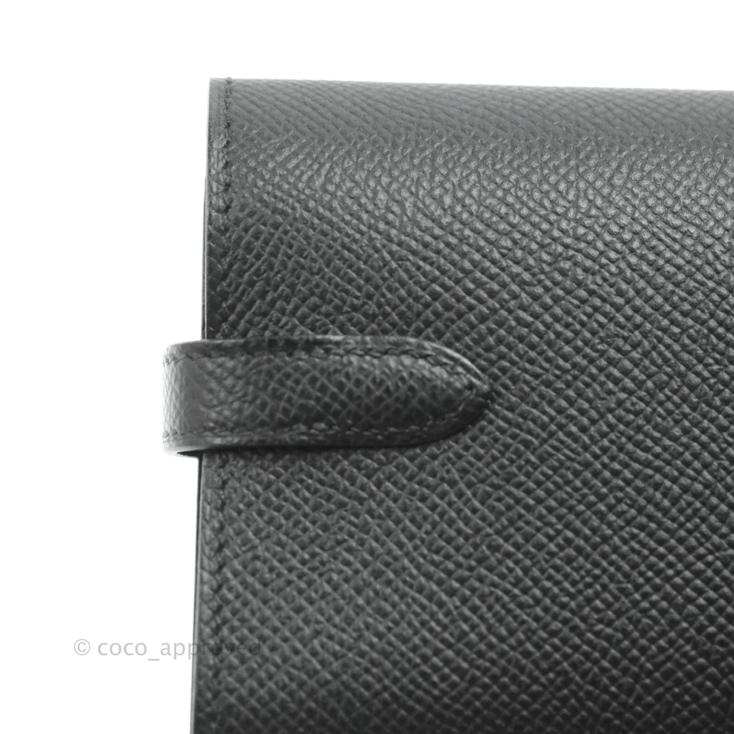Hermès Small Kelly Wallet Black Epsom Palladium Hardware