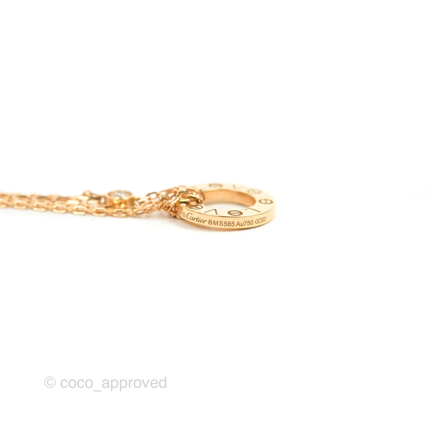 Cartier Love Necklace Rose Gold 2 Diamonds