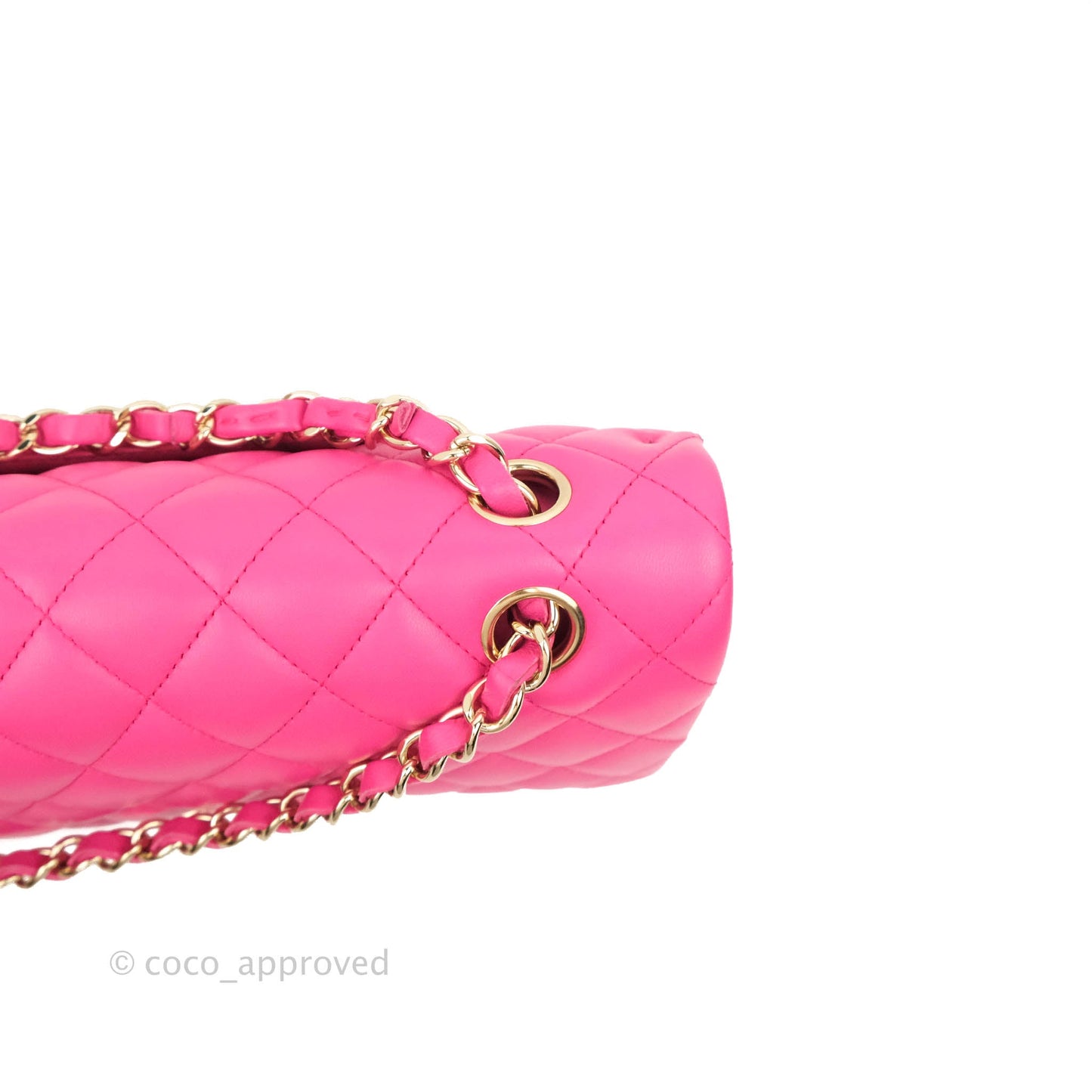 Chanel Classic M/L Medium Flap Quilted Pink Lambskin Gold Hardware