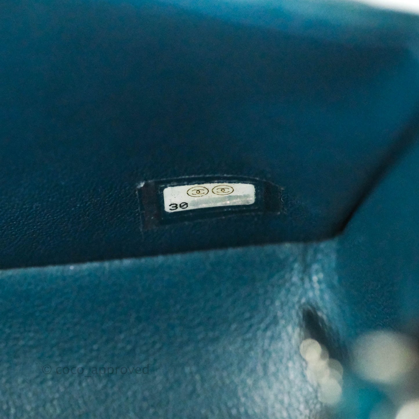 Chanel Quilted Mini Rectangular Flap Teal Lambskin Silver Hardware