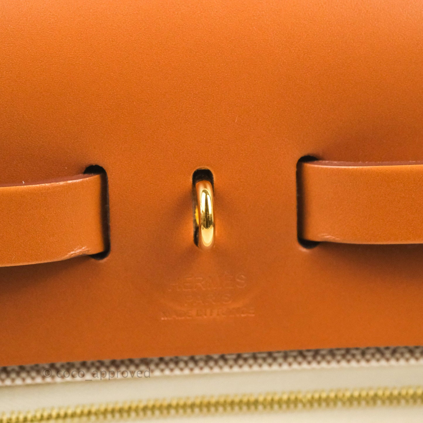 Hermès Herbag Zip 31 Retourne Criss Viking Ecru-Beige/Fauve Canvas Gold Hardware