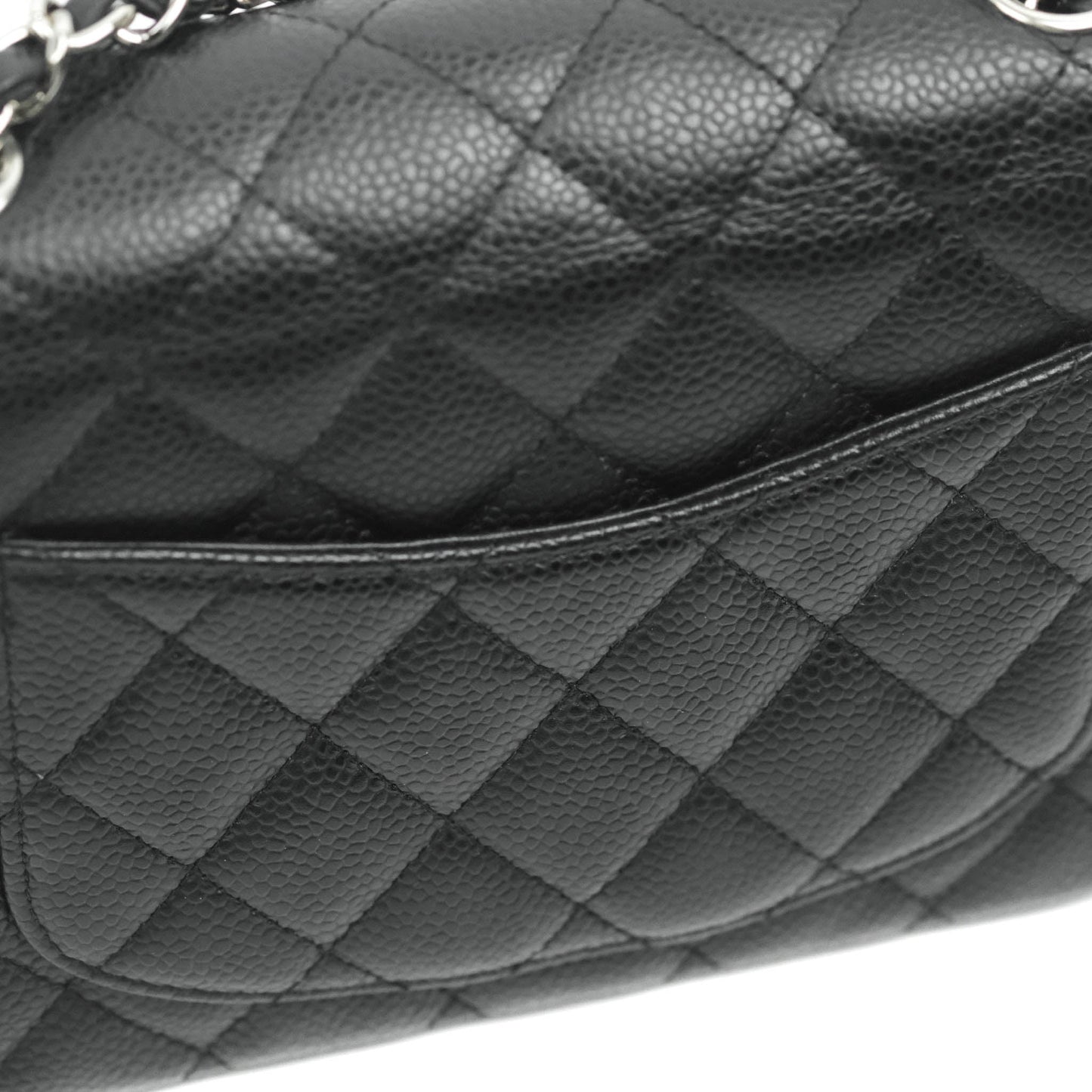 Chanel Mini Square Black Caviar Silver Hardware