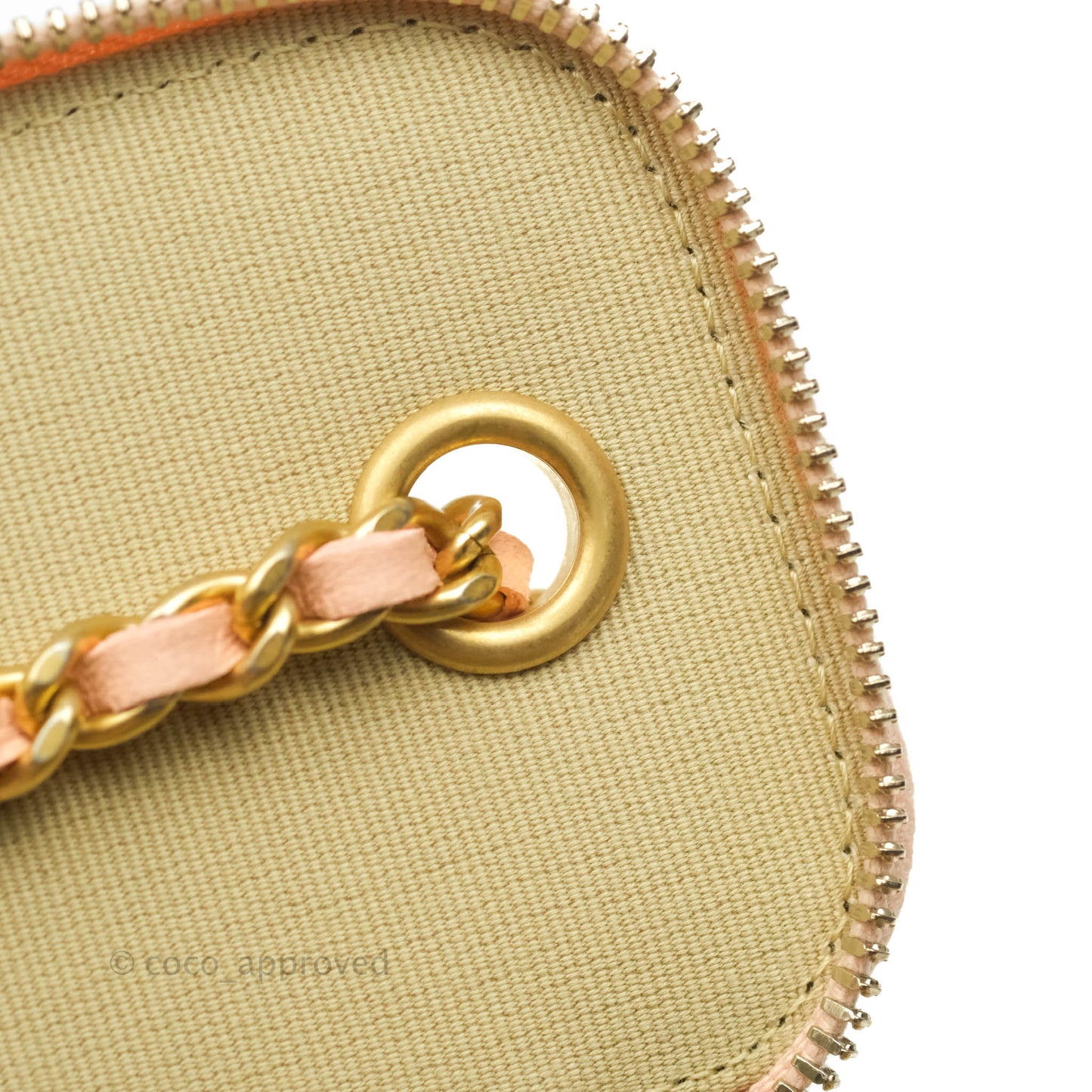 Chanel Classic Mini Pearl Crush Vanity With Chain Pink Lambskin Aged Gold Hardware