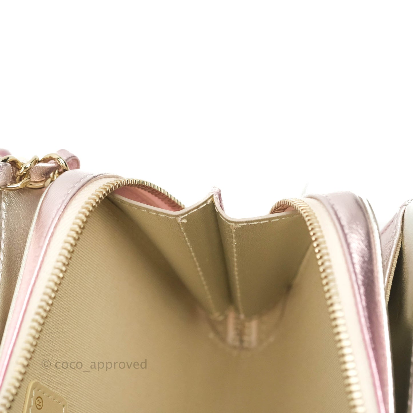 Chanel Quilted Small Like The Wallet Flap Metallic Pink Silver Light Gold Hardware 22C