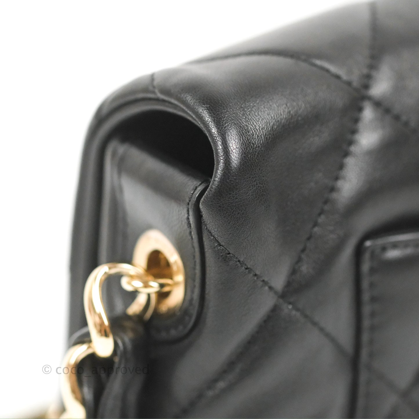 Chanel Small Logo Chain Flap Black Lambskin Gold Hardware
