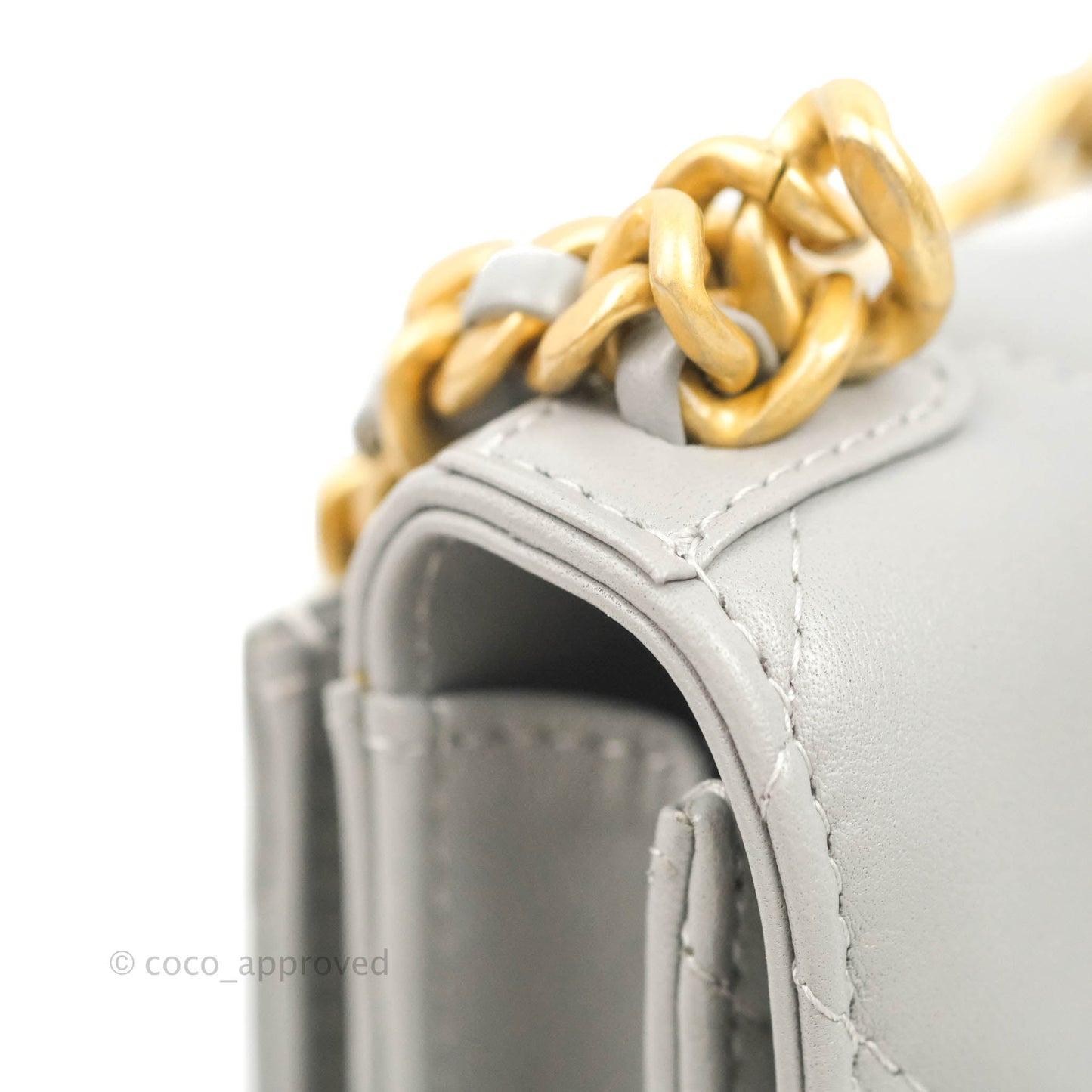 Chanel 19 Phone Holder Grey Mixed Hardware