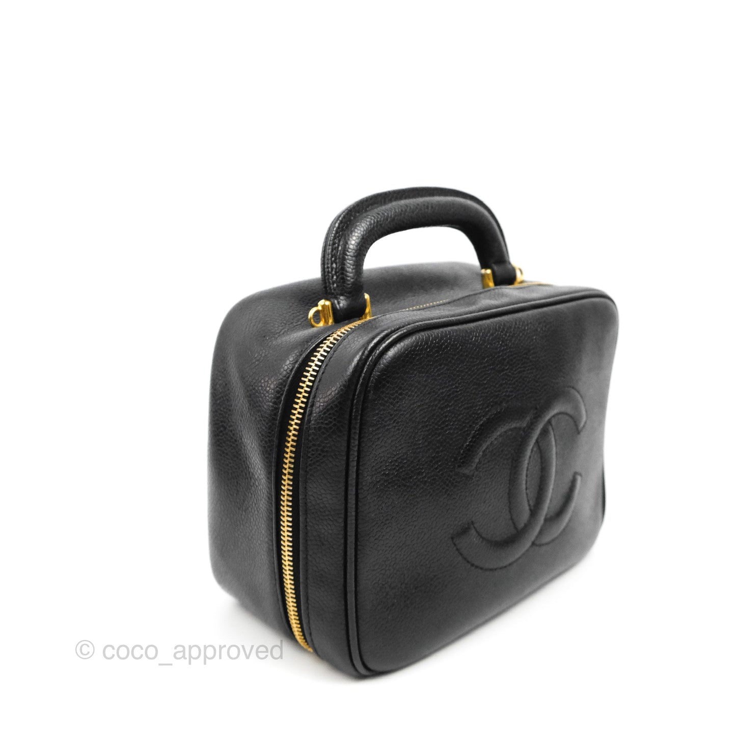 Chanel Vintage Timeless CC Vanity Black Caviar Gold Hardware