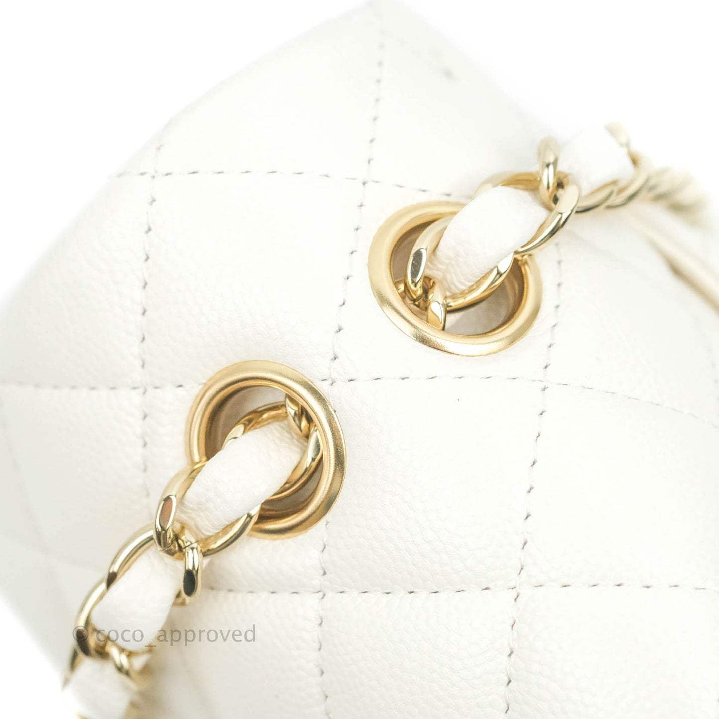 Chanel Classic Small S/M Flap White Caviar Gold Hardware
