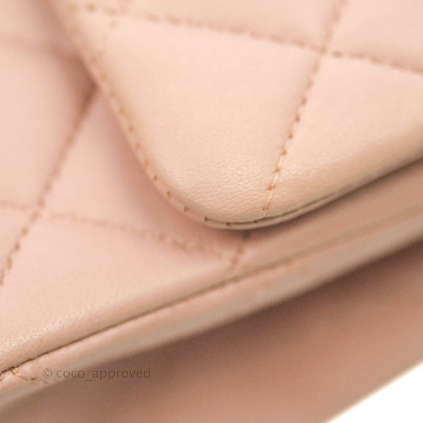 Chanel Classic M/L Medium Flap Quilted Light Pink Lambskin Matte Gold Hardware