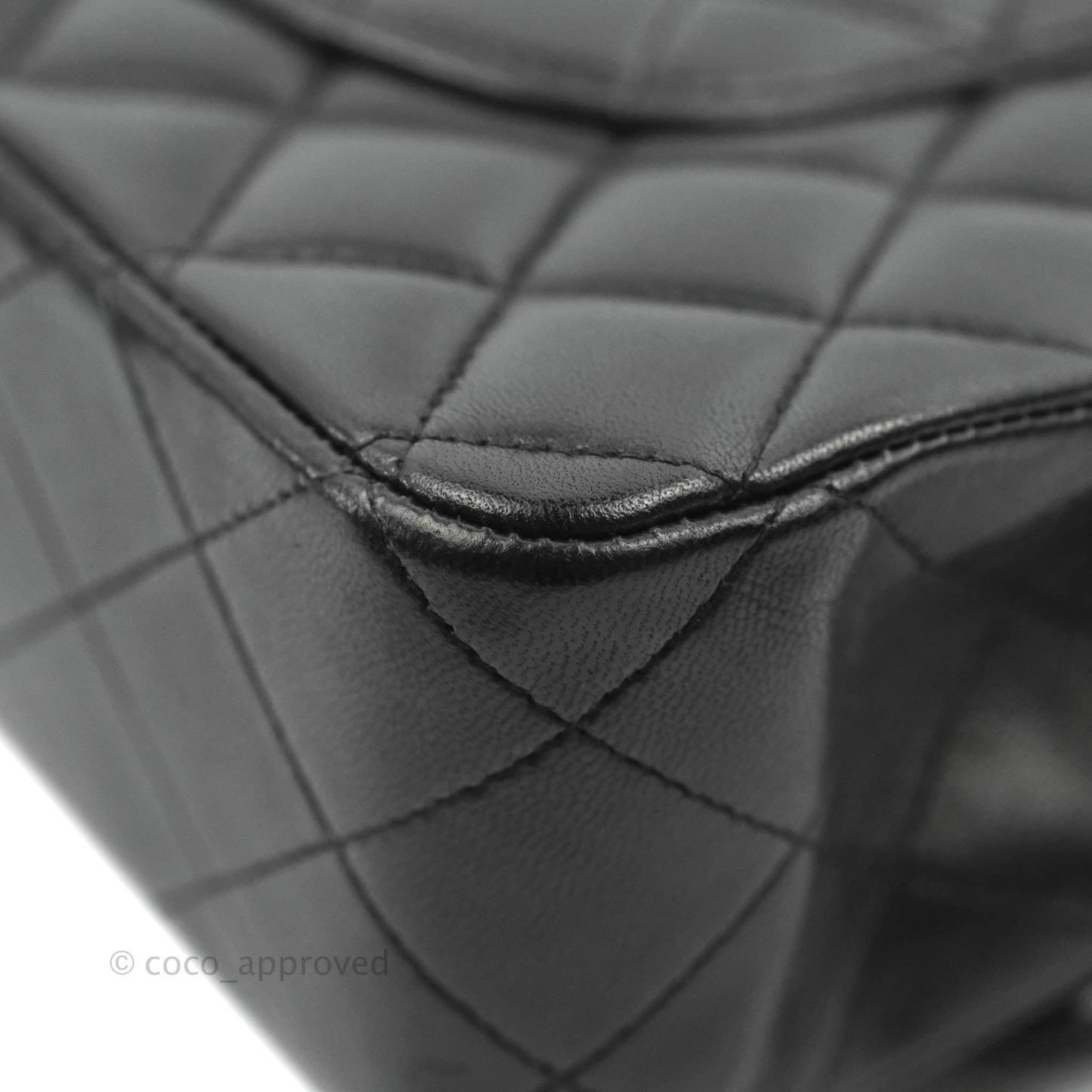 Chanel Classic M/L Medium Flap Quilted Black Lambskin Gold Hardware