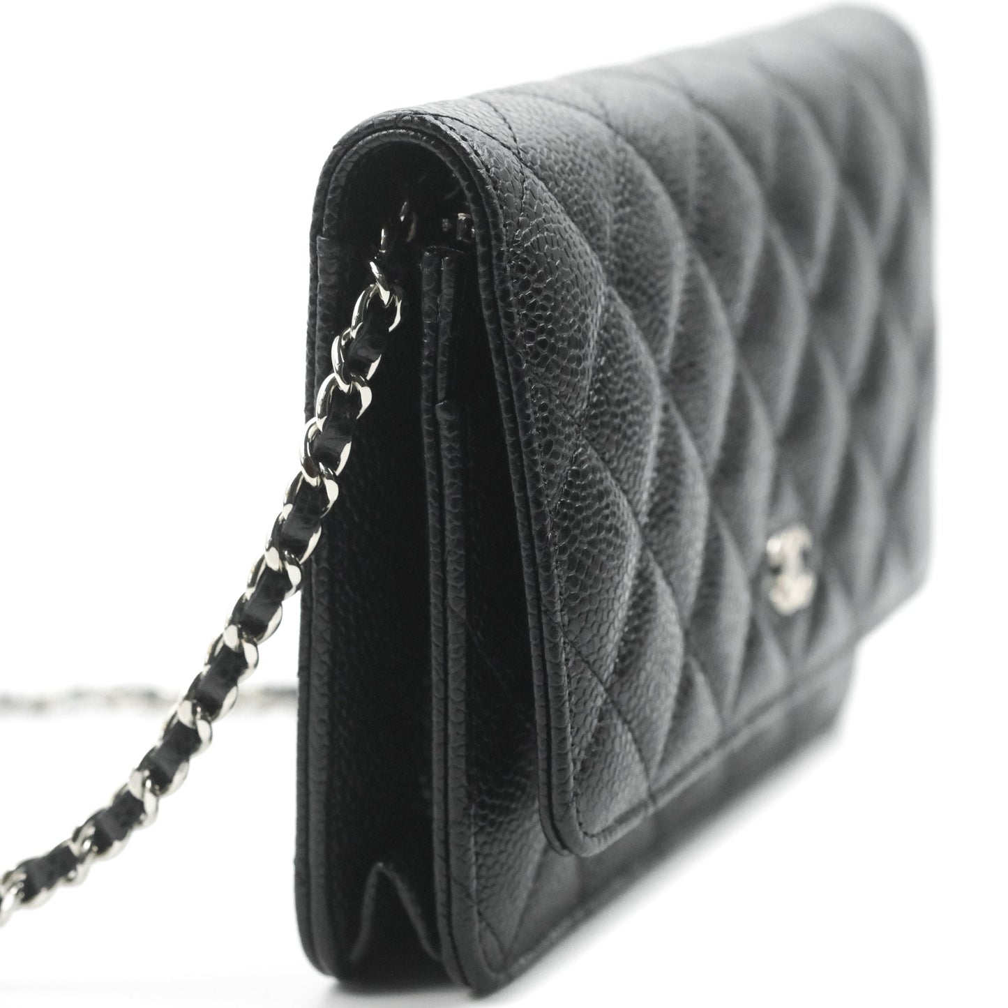Chanel Quilted Classic WOC Black Caviar Silver Hardware