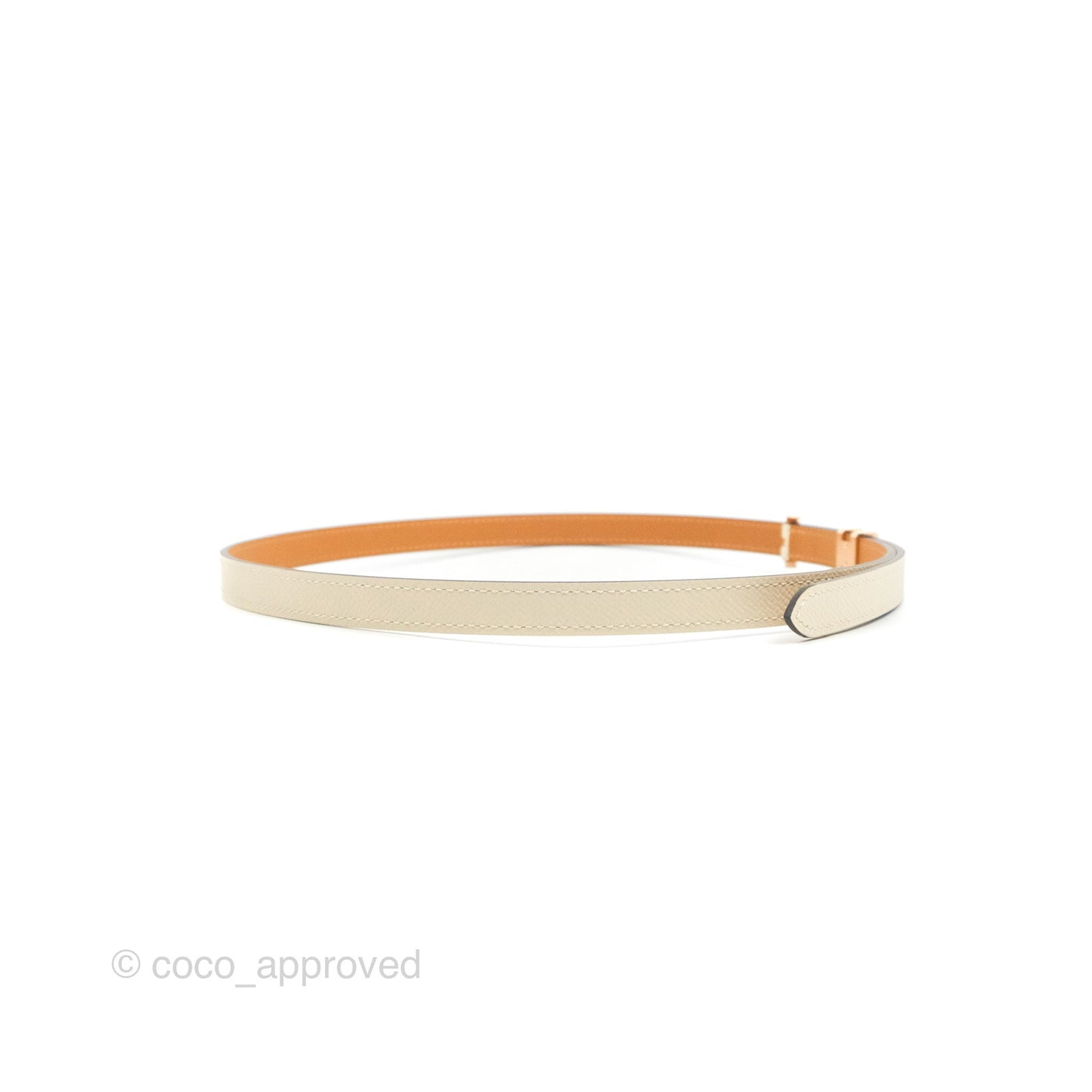 Hermes Pop H 15 Belt Craie Epsom Rose Gold Hardware