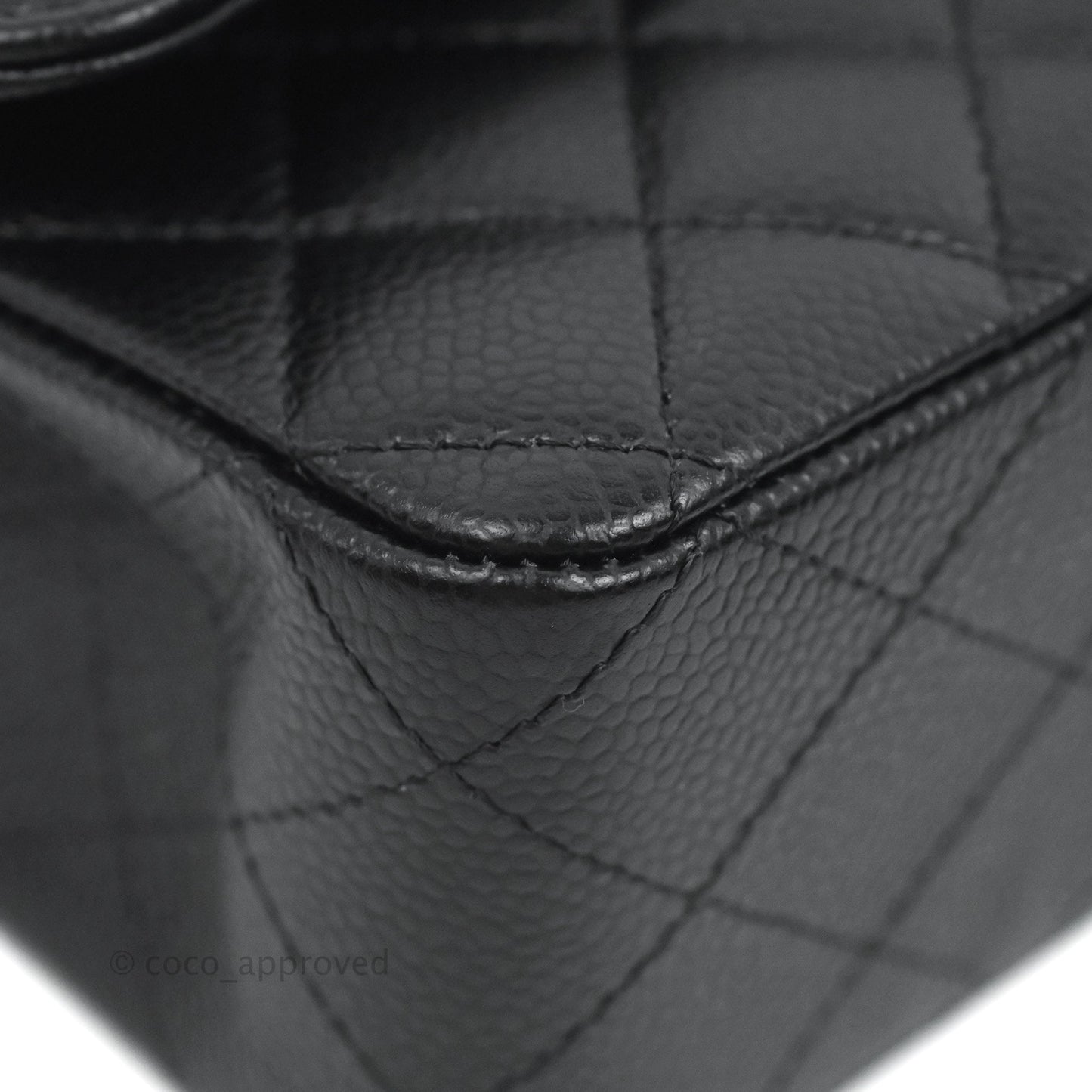 Chanel Classic M/L Medium Flap Quilted Black Caviar Gold Hardware