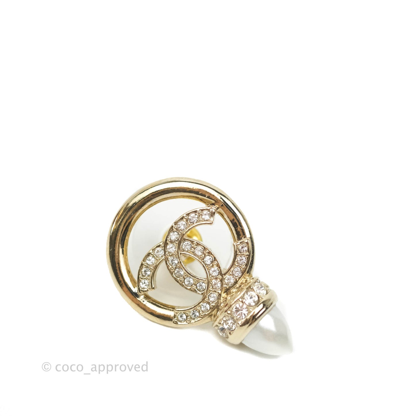 Chanel CC Crystal Pearl Earrings 22C