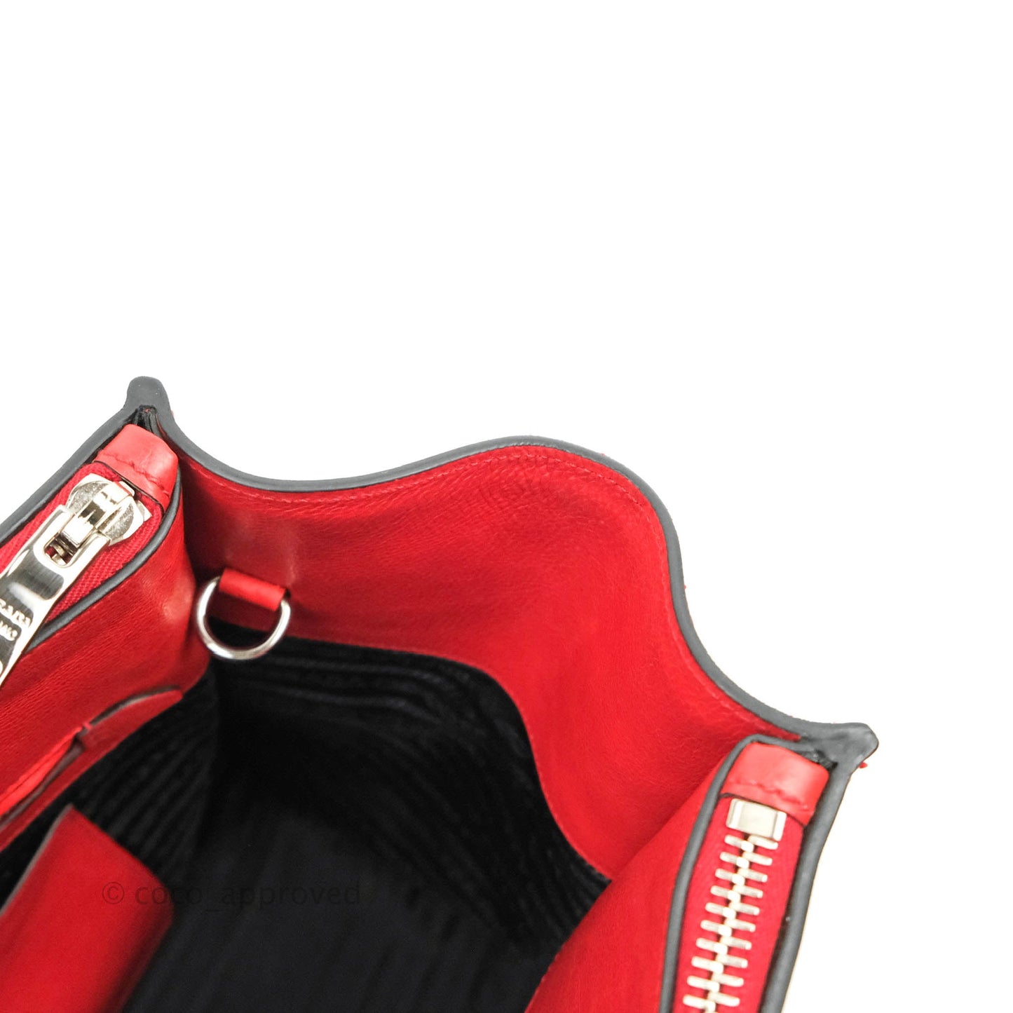 Prada Glace Calf Twin Pocket Tote Red
