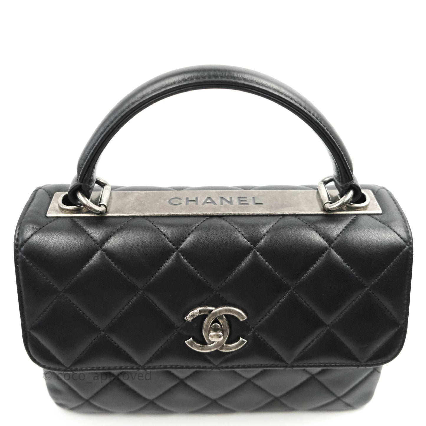 Chanel Small Trendy CC Black Lambskin Ruthenium Hardware