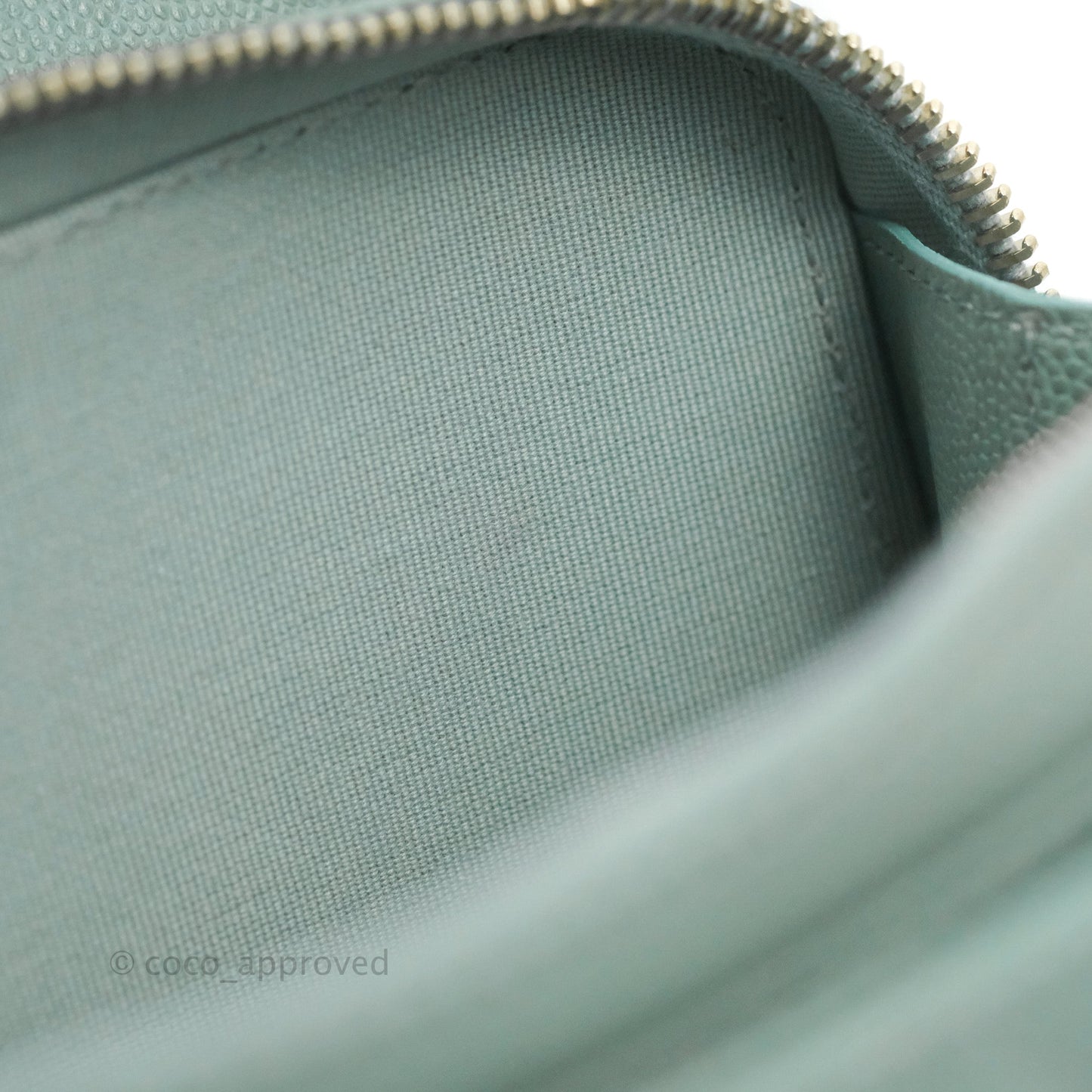 Chanel Quilted Like The Wallet Flap Blue-Greyish Caviar Gold Hardware