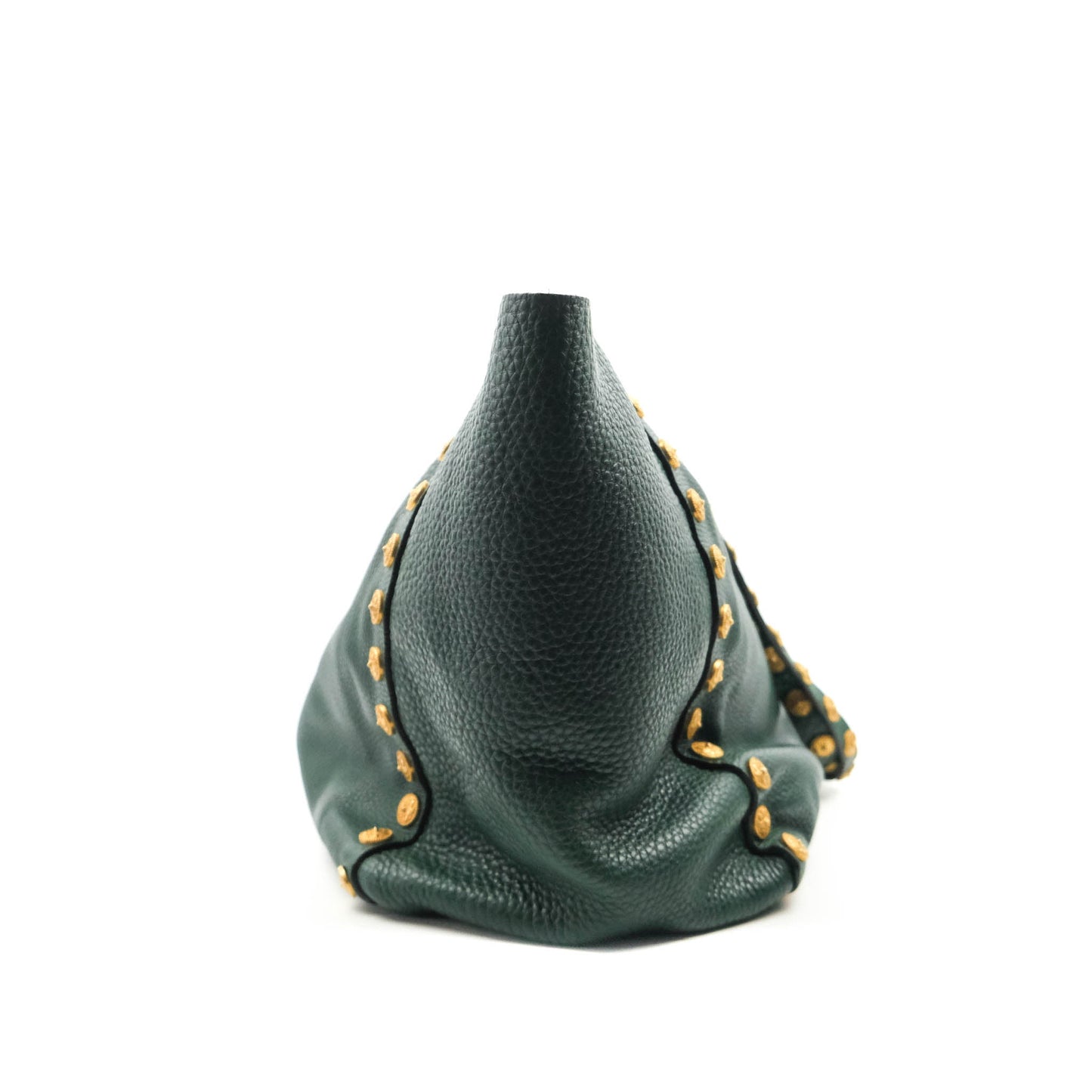 Valentino Large Gryphon Stud Tote Green Grained leather