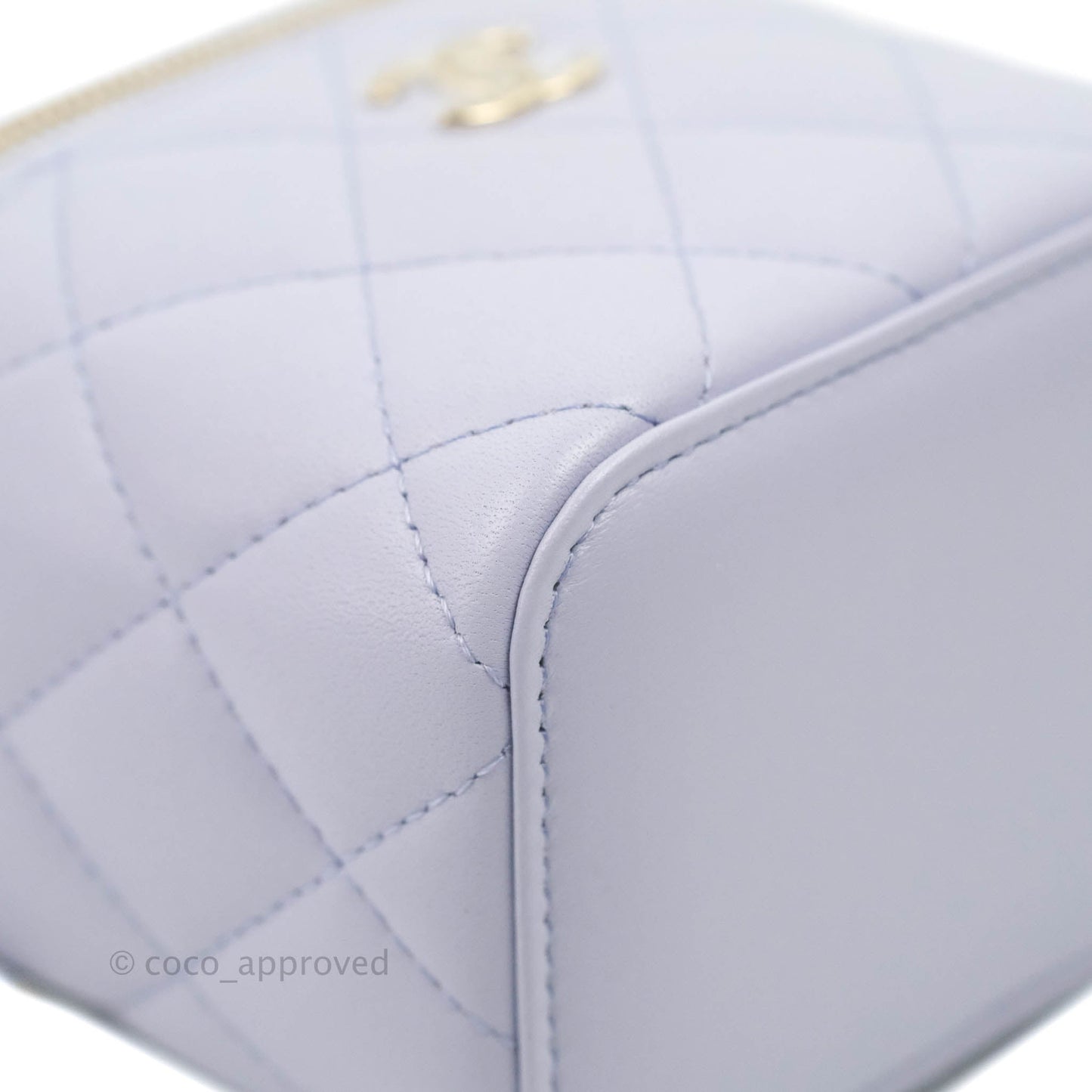 Chanel Mini Top Handle Vanity With Chain Lilac Lambskin Gold Hardware