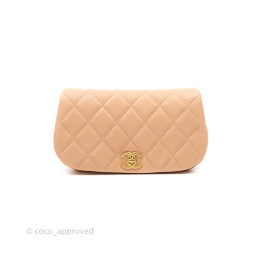 Chanel Clutch with Chain Beige Calfskin Aged Gold Hardware 21B