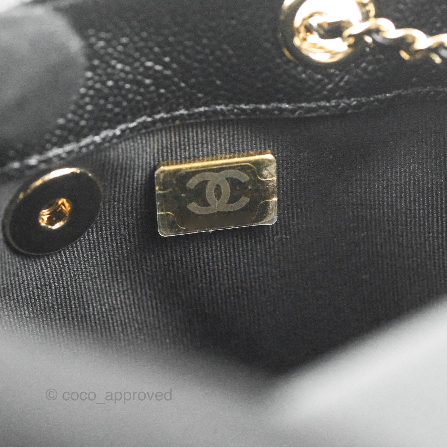Chanel Duma Backpack Small Black Caviar Gold Hardware 23P