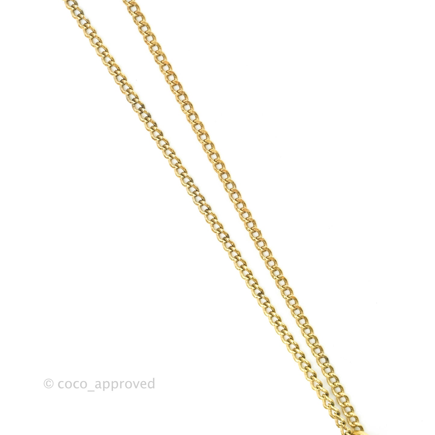 Chanel Flap Bag CC Pendant Necklace Gold Tone 05A