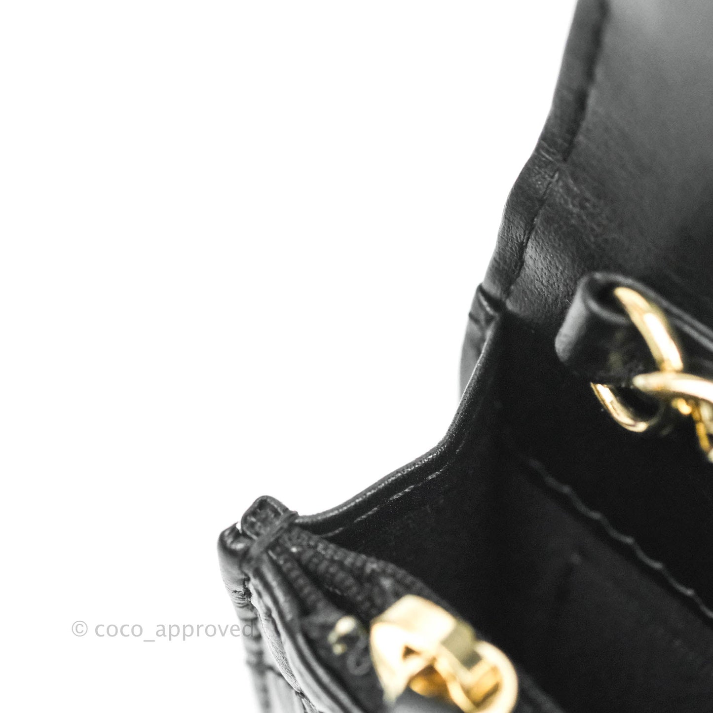 Chanel Imitation Pearls Clutch with Chain Black Shiny Calfskin Gold Hardware